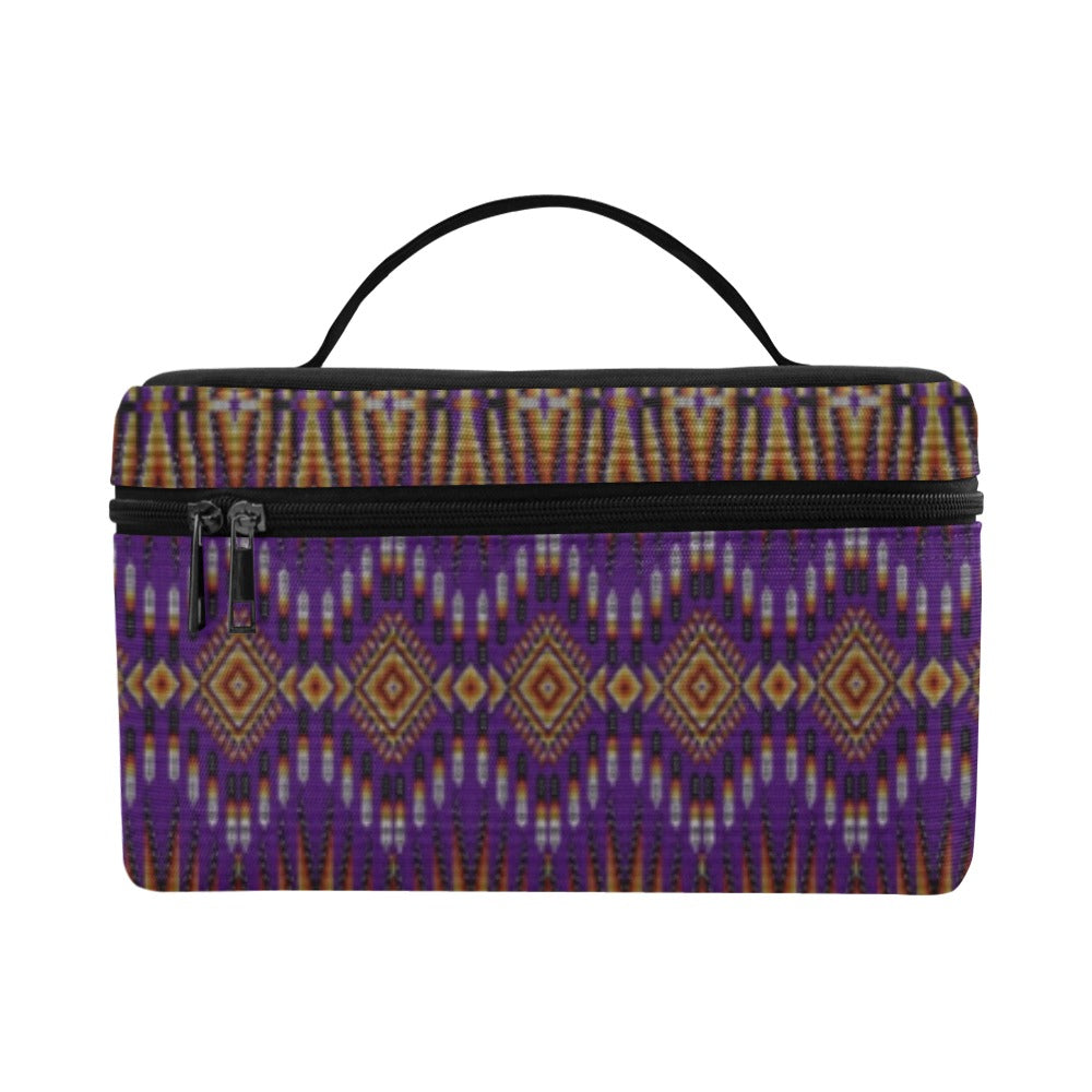 Fire Feather Purple Cosmetic Bag/Large