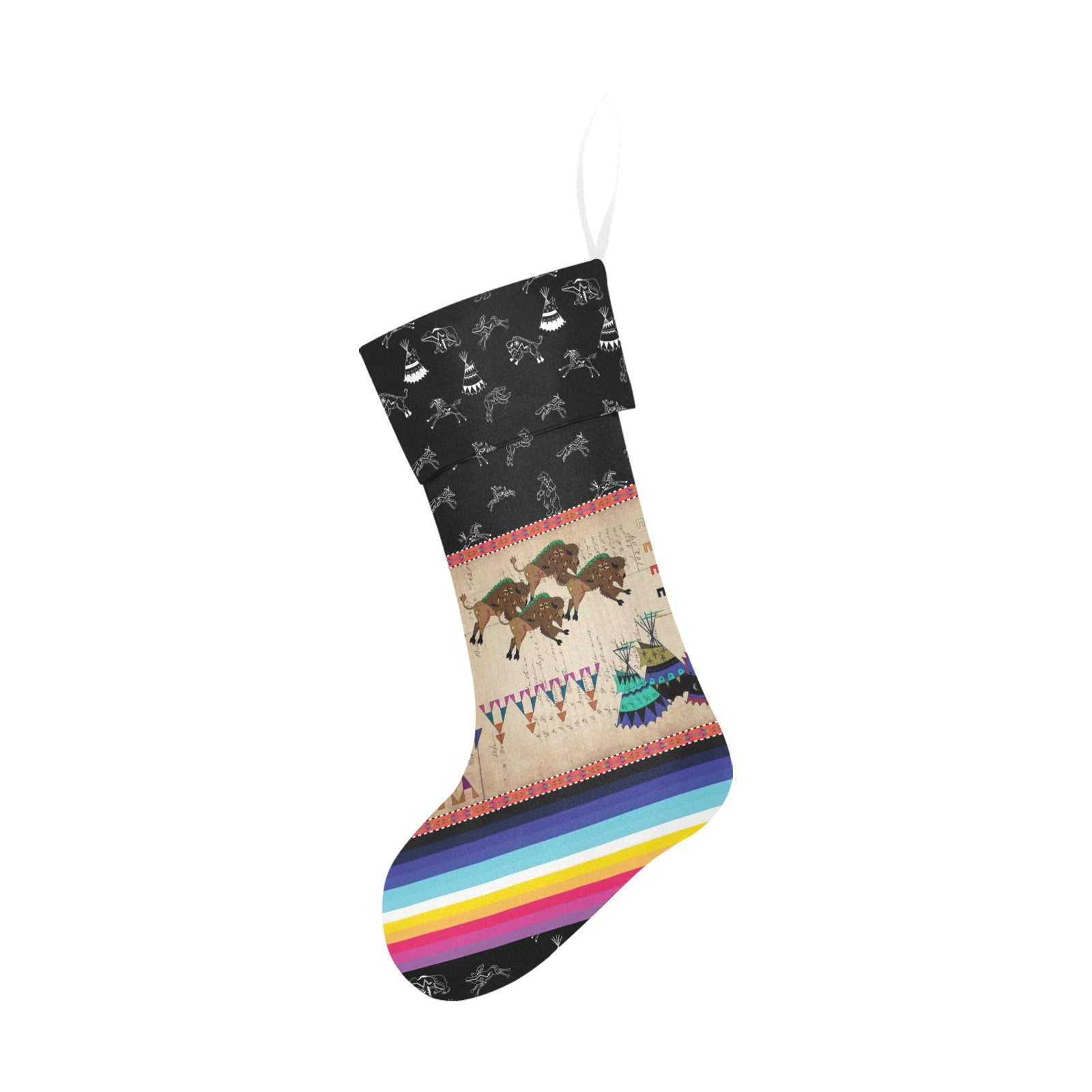 Buffalos Running Black Sky Christmas Stocking