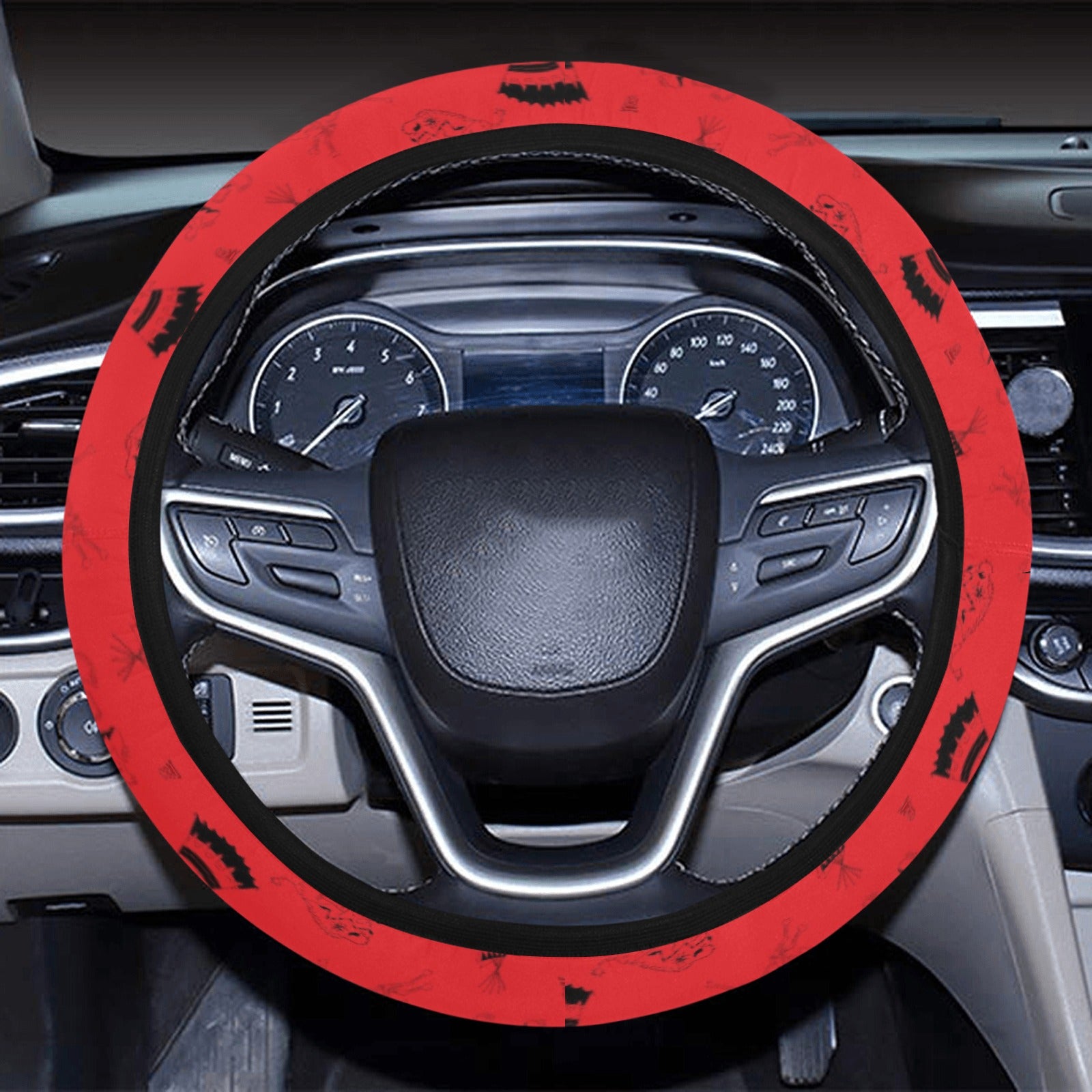 Ledger Dabbles Red Steering Wheel Cover with Elastic Edge