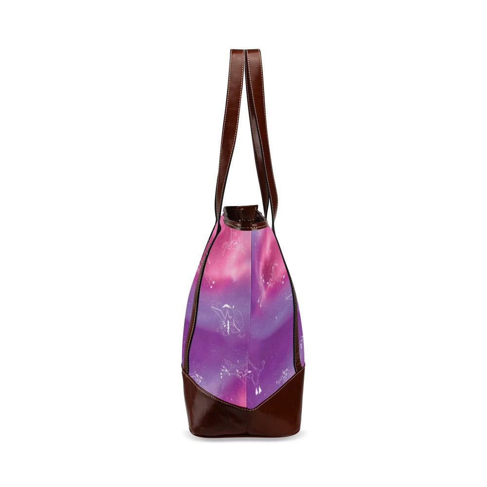 Animal Ancestors 7 Aurora Gases Pink and Purple Tote Handbag