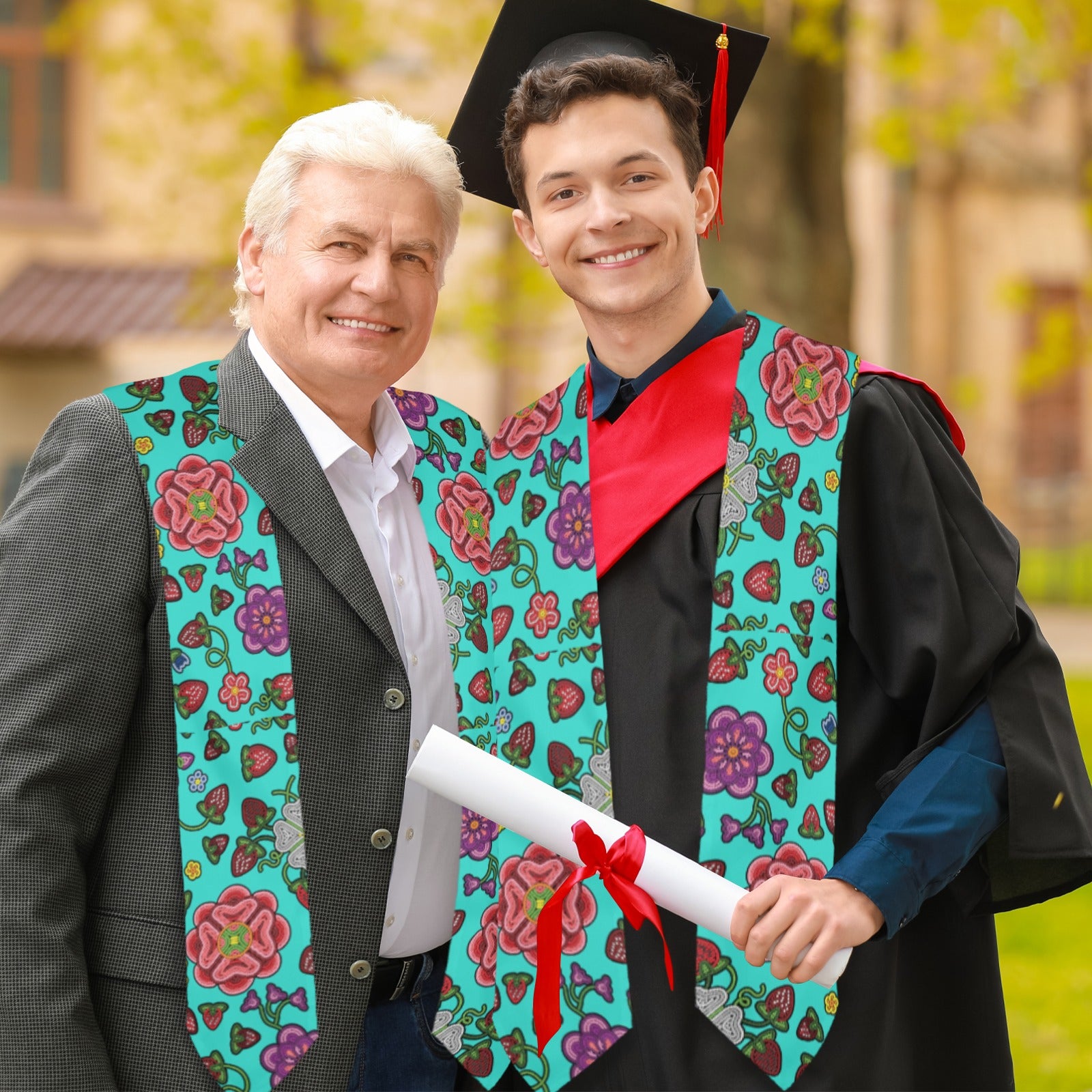 Berry Pop Turquoise Graduation Stole