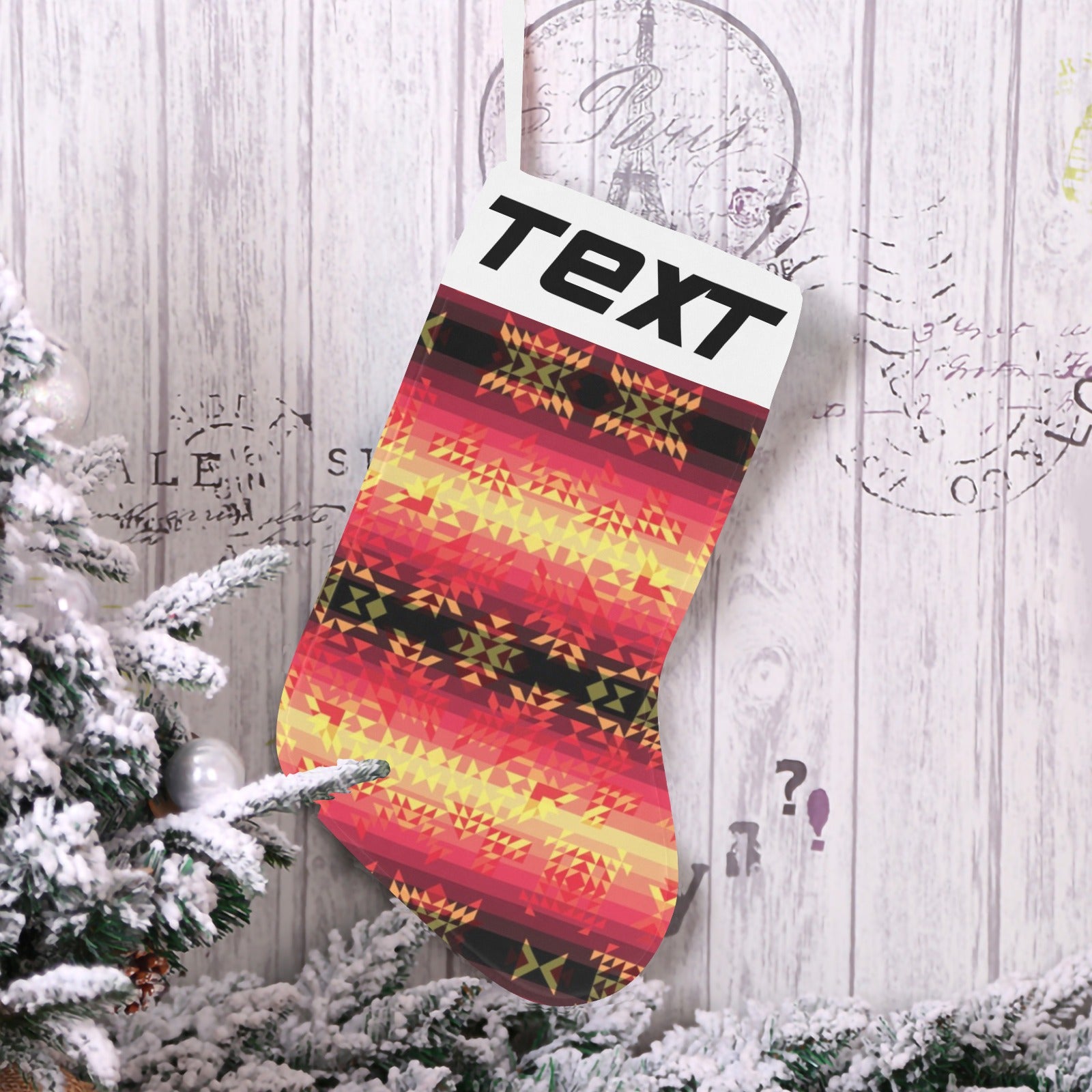 Soleil Fusion Rouge Christmas Stocking (Custom Text on The Top)