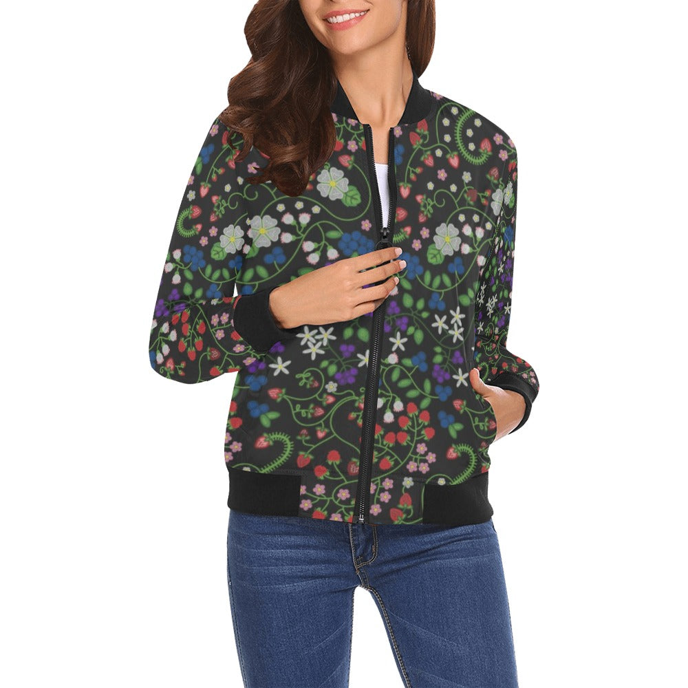 Grandmother Stories Midnight All Over Print Bomber Jacket for Women