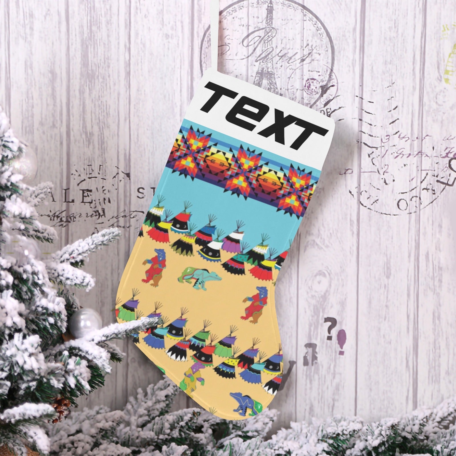 Bear Medicine Christmas Stocking (Custom Text on The Top)