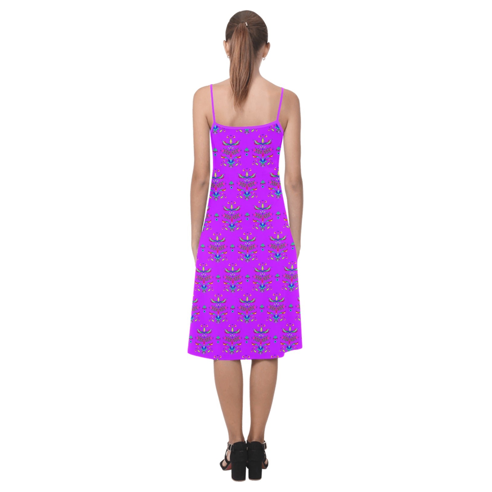 Dakota Damask Purple Alcestis Slip Dress
