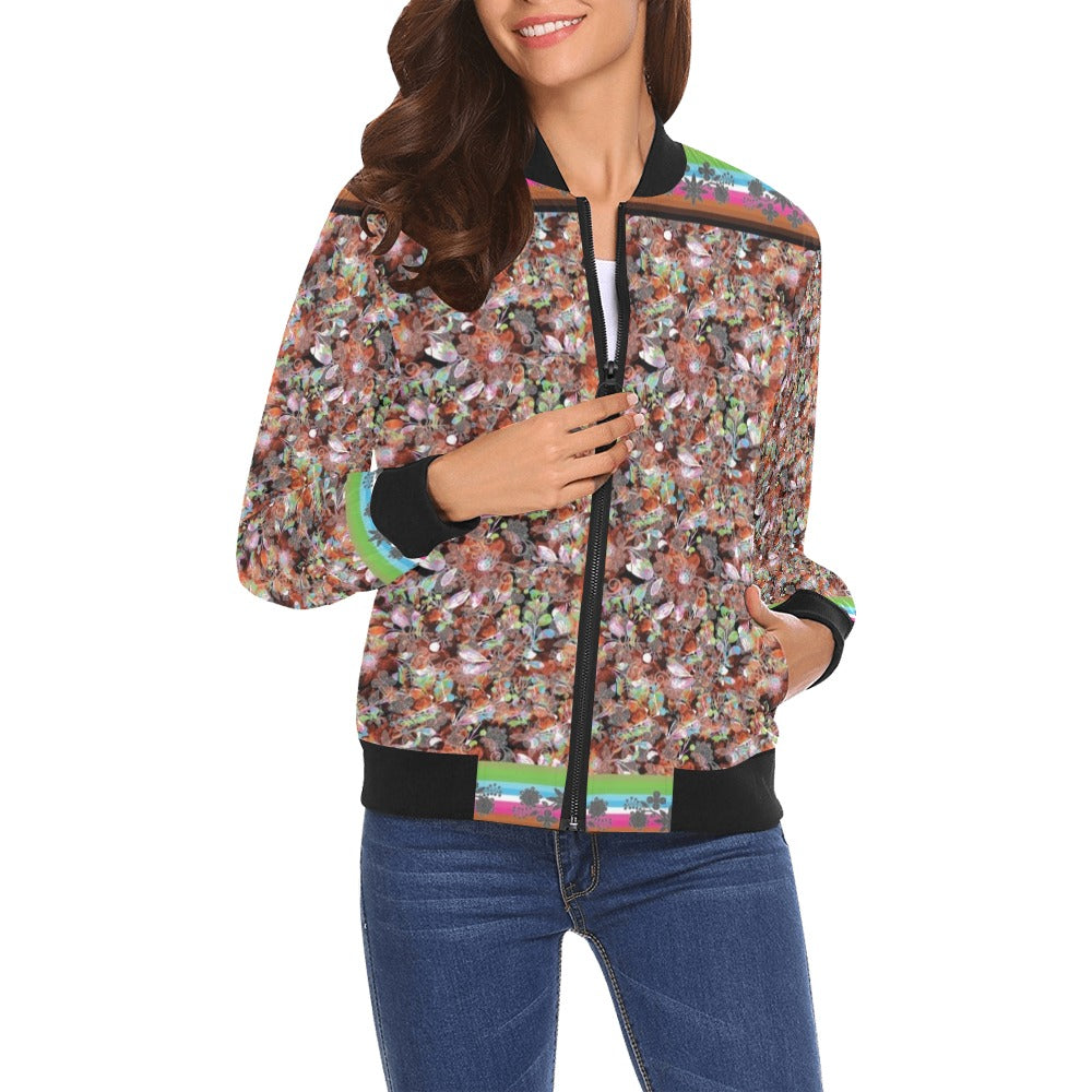Culture in Nature Orange Bomber Jacket for Women
