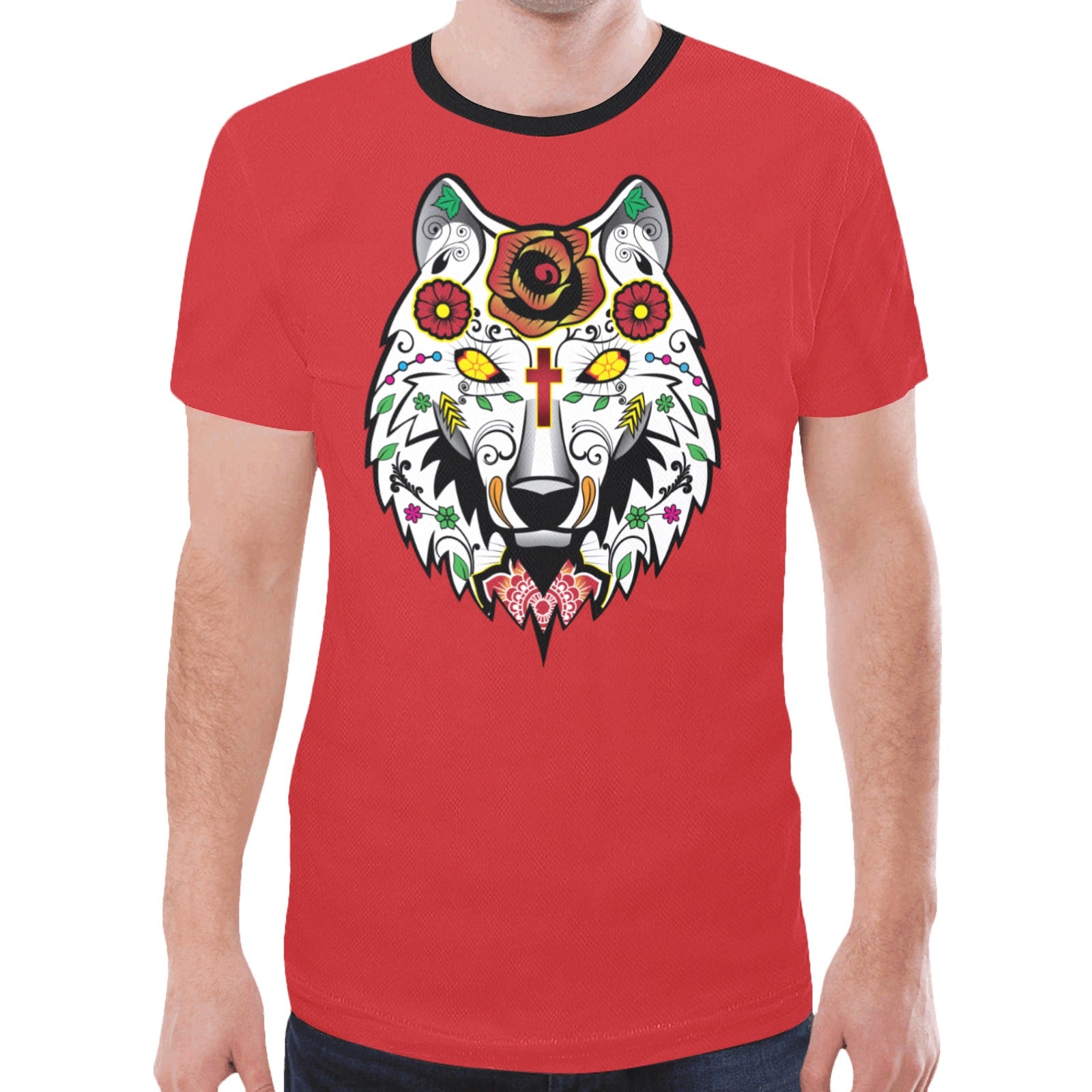 Wolf Spirit Guide (Red) T-shirt for Men