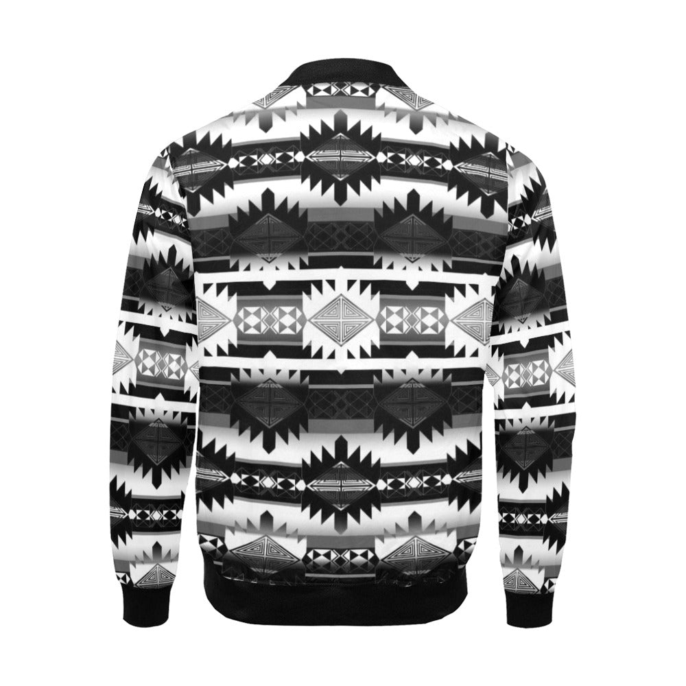 Okotoks Black and White Bomber Jacket for Men