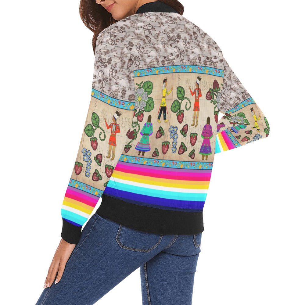 Love Stories All Over Print Bomber Jacket for Women