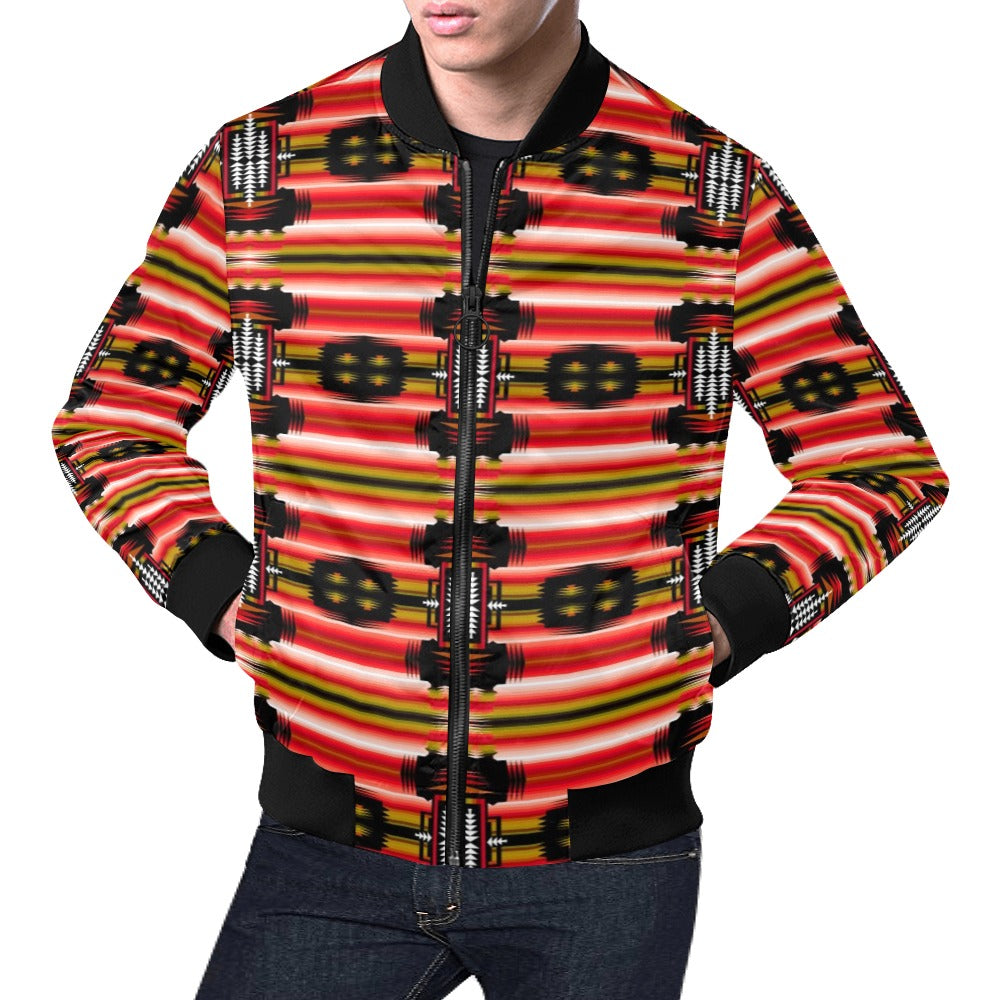 Rainy Skies Sage Red Baron Bomber Jacket for Men