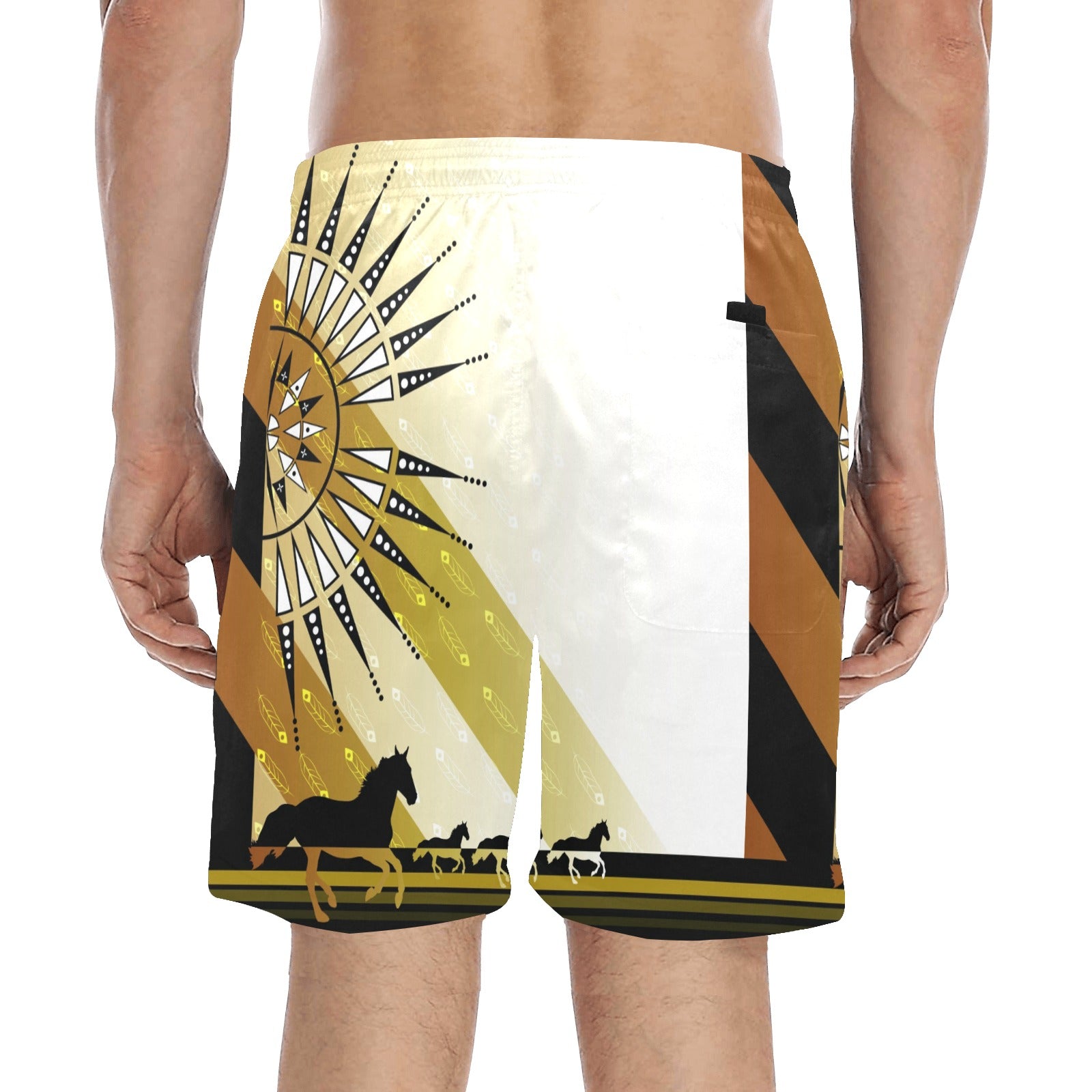 Stallion Skyline Men's Mid-Length Beach Shorts