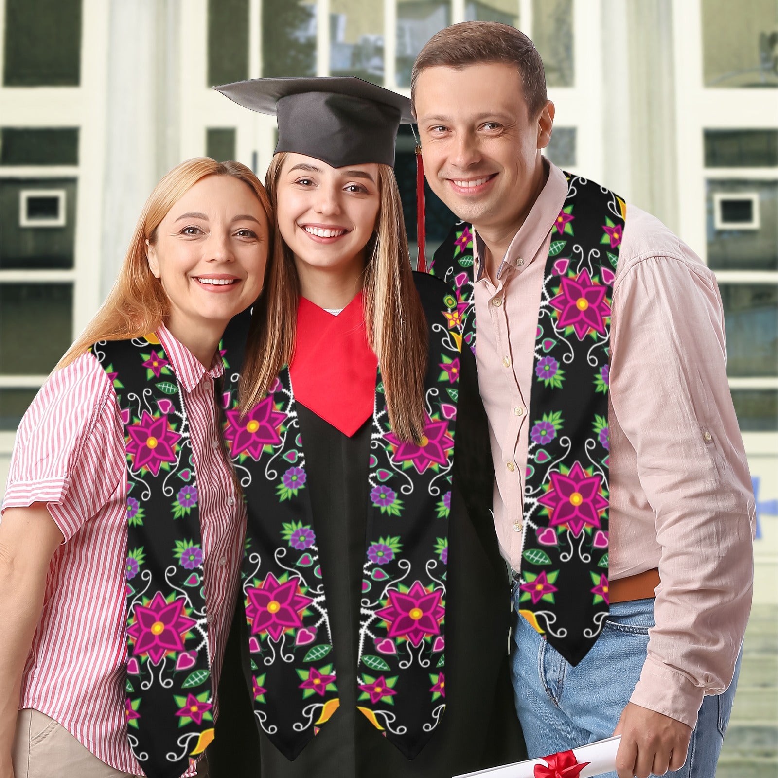 Floral Beadwork Graduation Stole