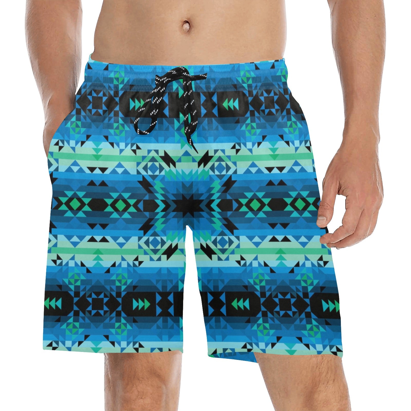 Green Star Men's Mid-Length Beach Shorts