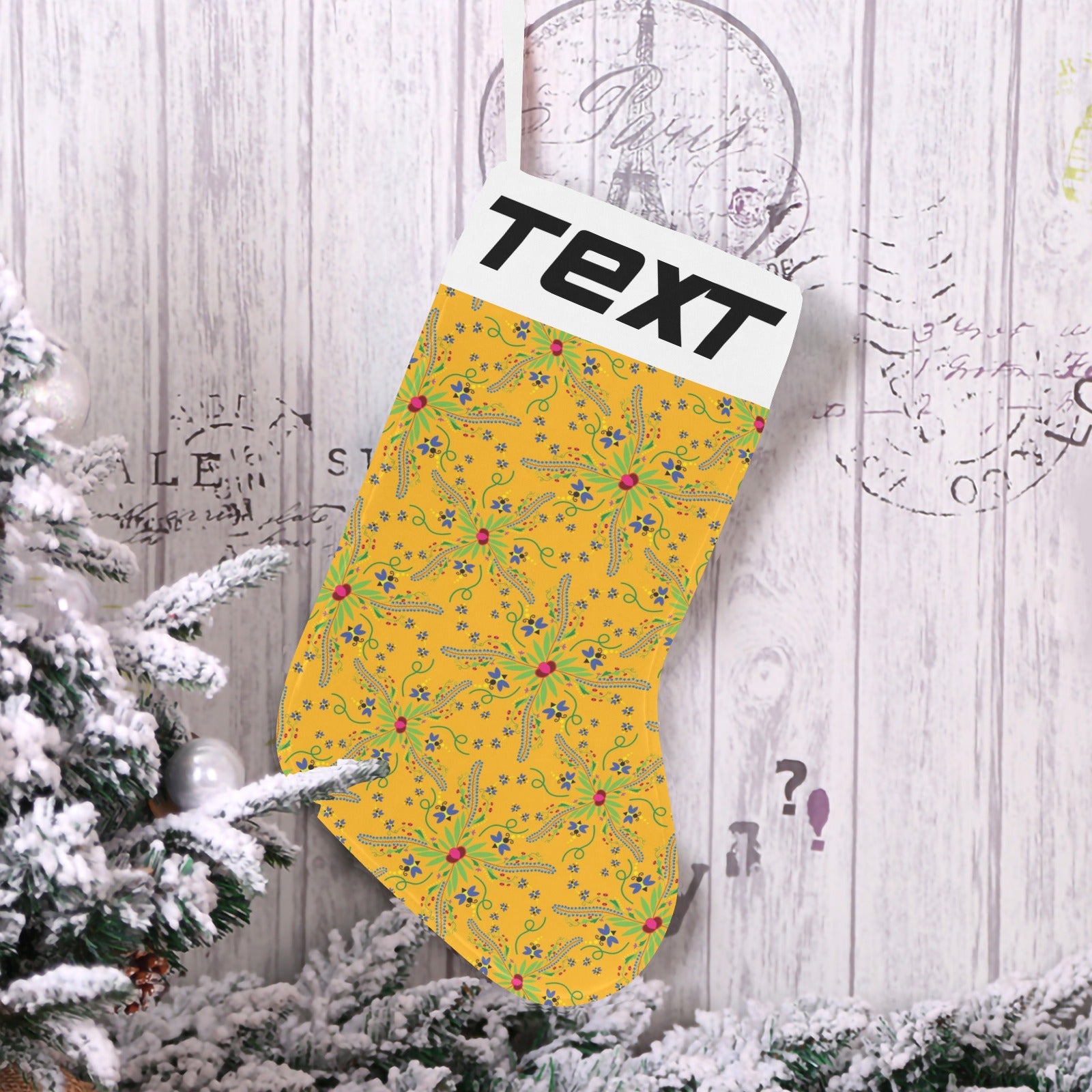 Willow Bee Sunshine Christmas Stocking (Custom Text on The Top)