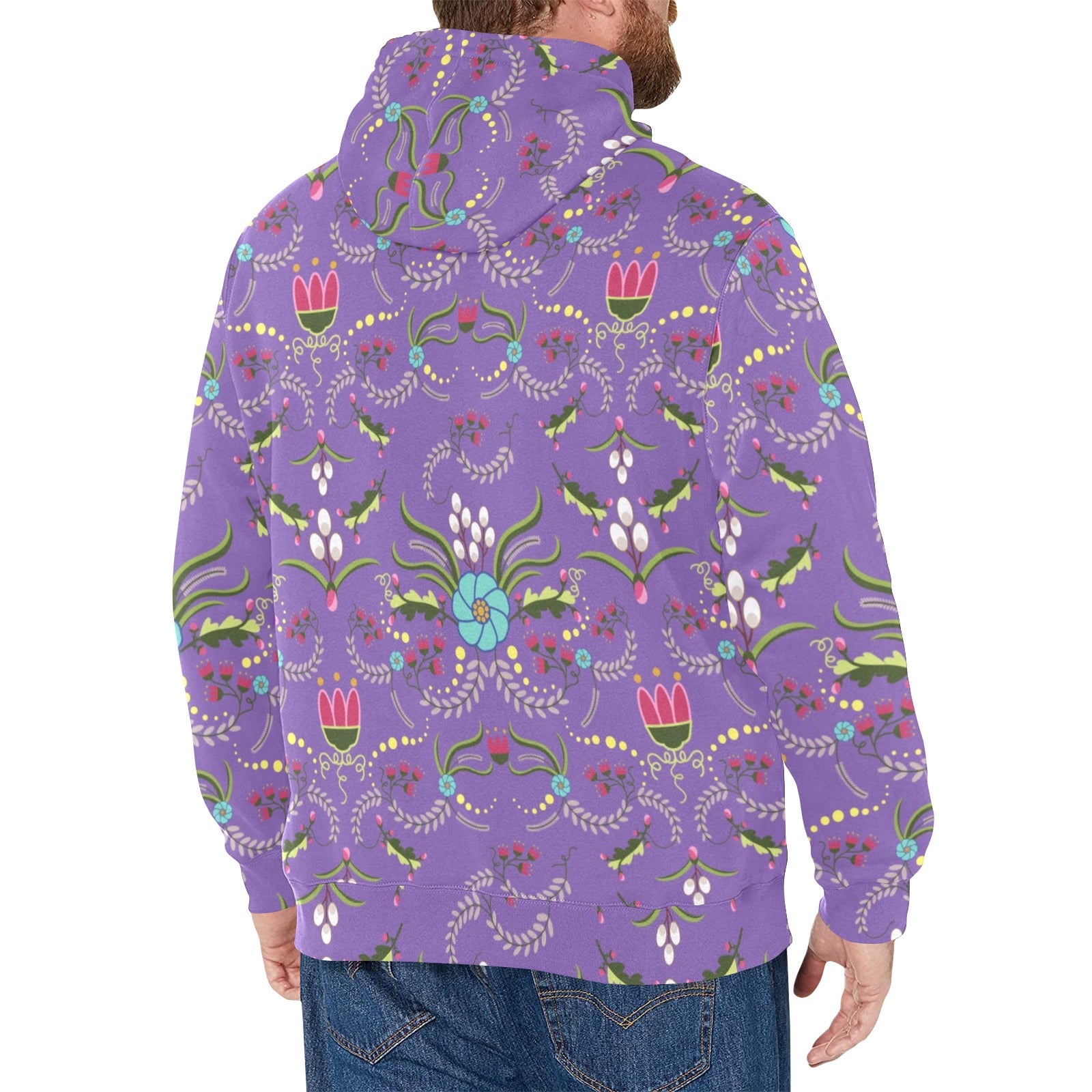 First Bloom Royal Men's Long Sleeve Fleece Hoodie