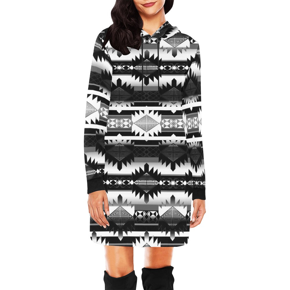 Okotoks Black and White Hoodie Dress