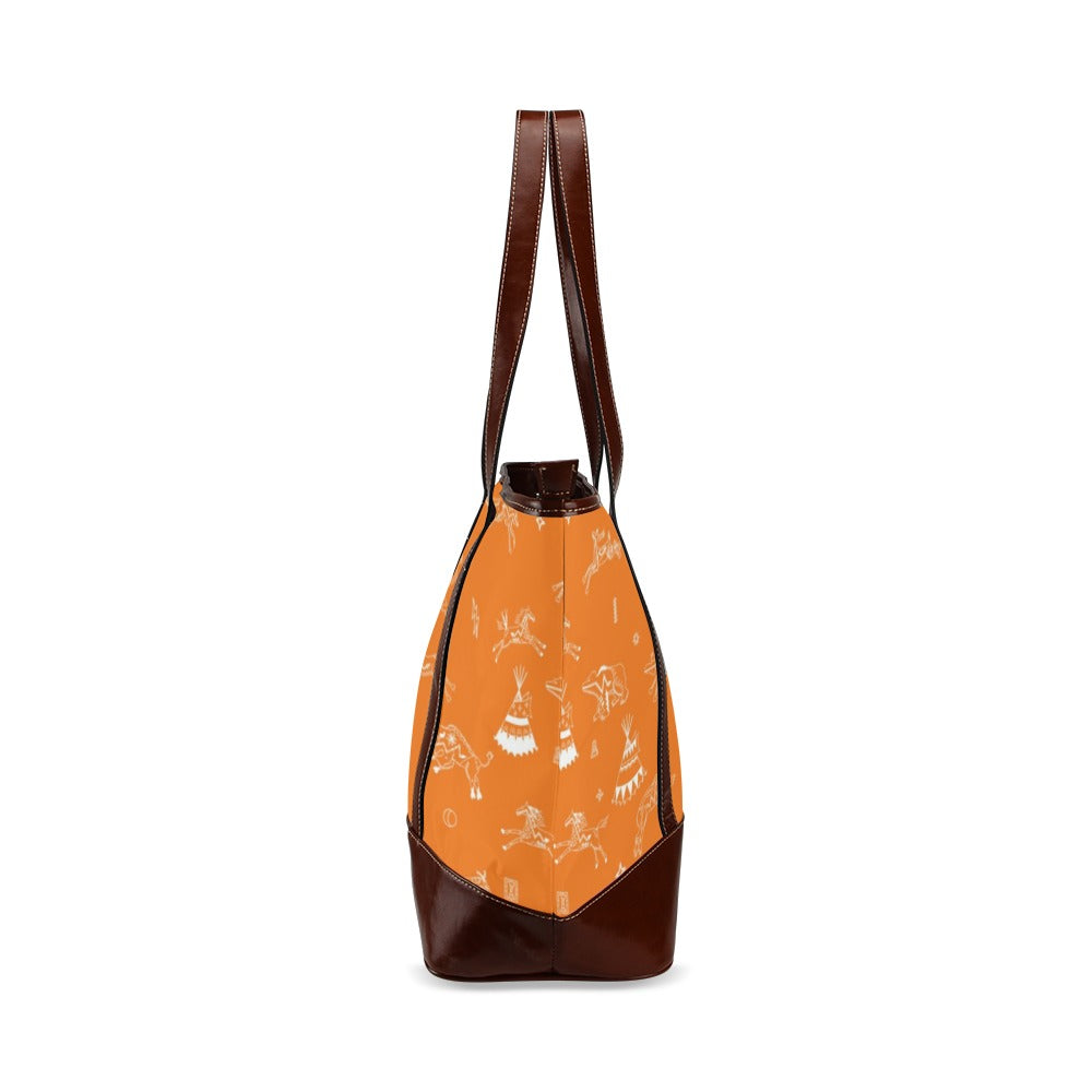 Ledger Dabbles Orange Tote Handbag