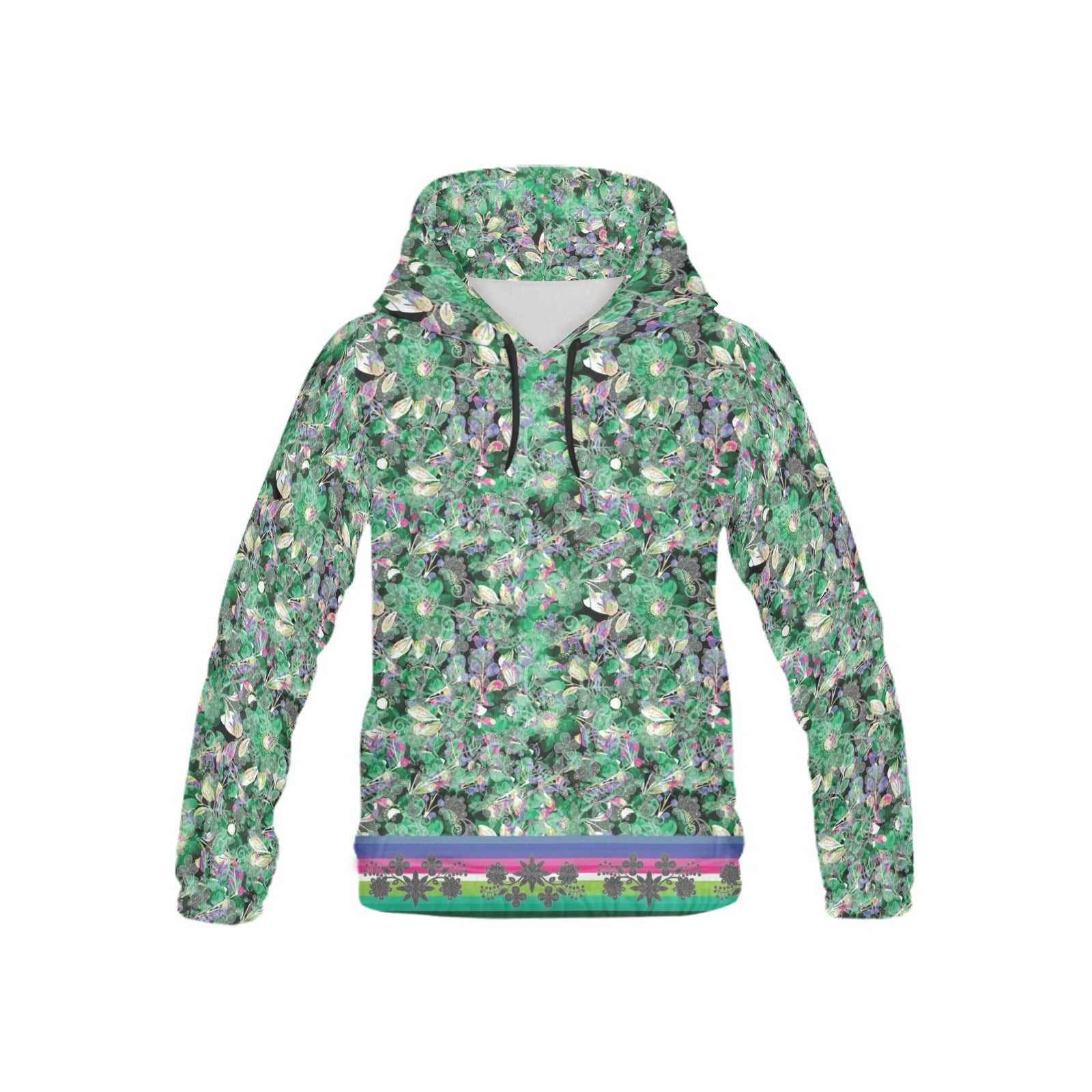Culture in Nature Green Hoodie for Kid (USA Size) (Model H13)
