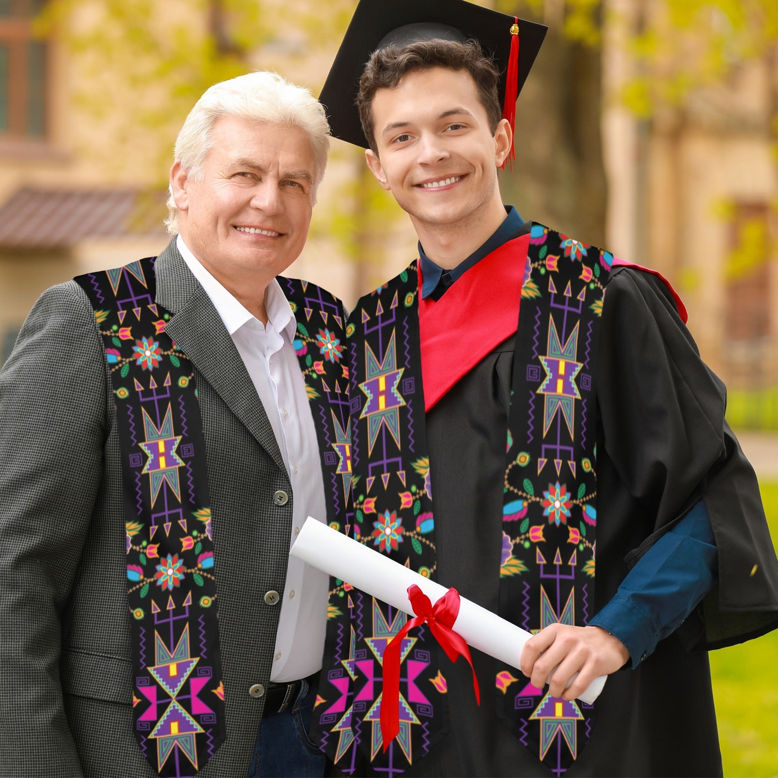 Floral and Geometric Dance 03 Graduation Stole