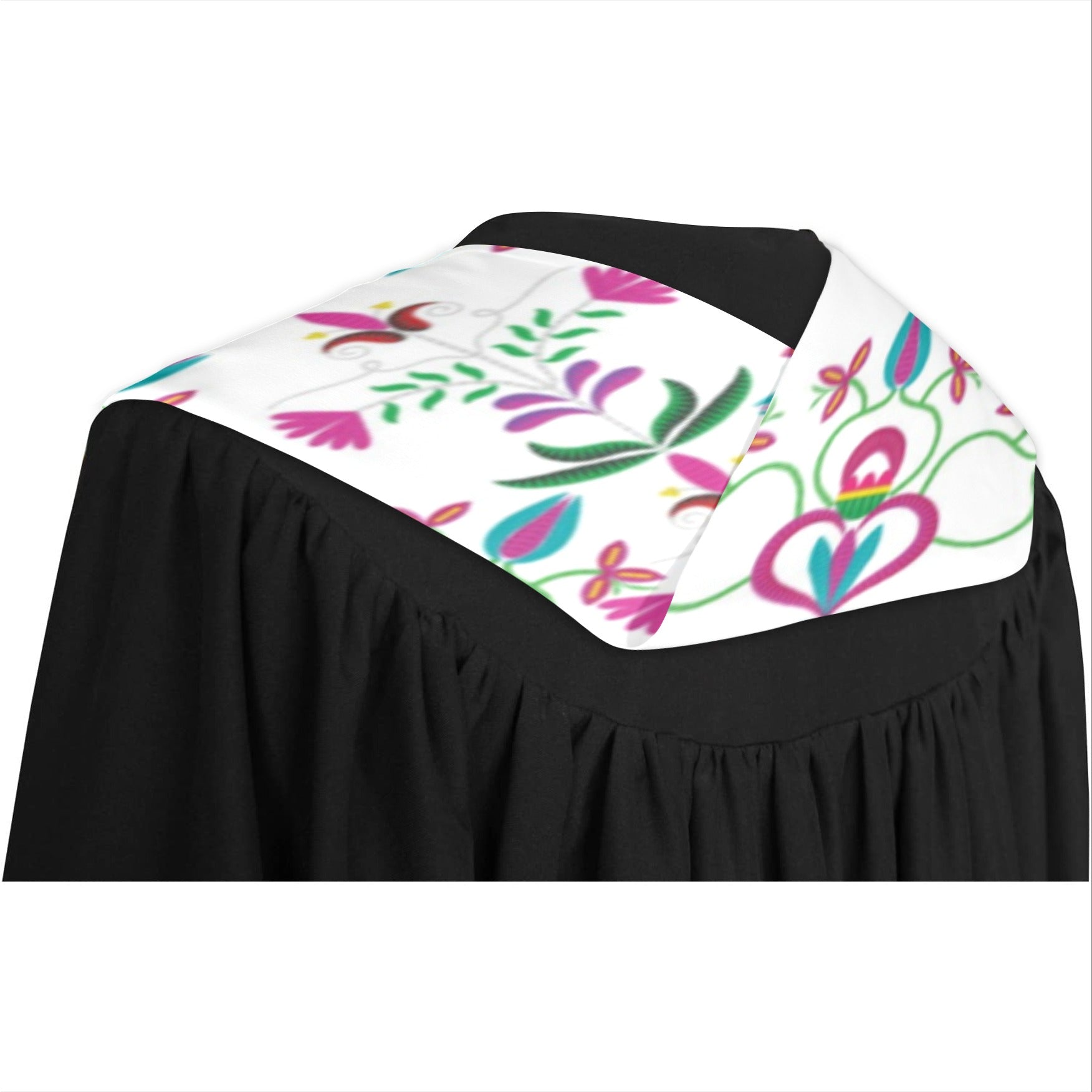 Quilled Divine White Graduation Stole