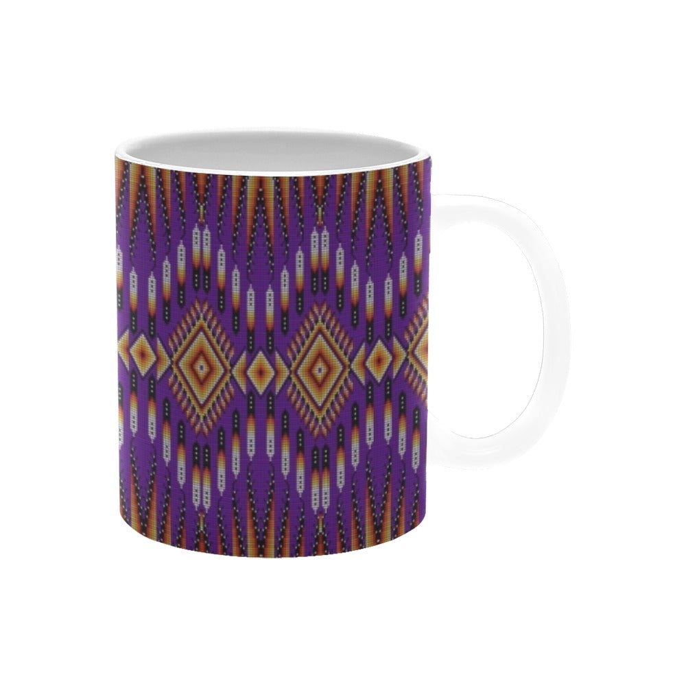 Fire Feather Purple White Mug(11OZ)