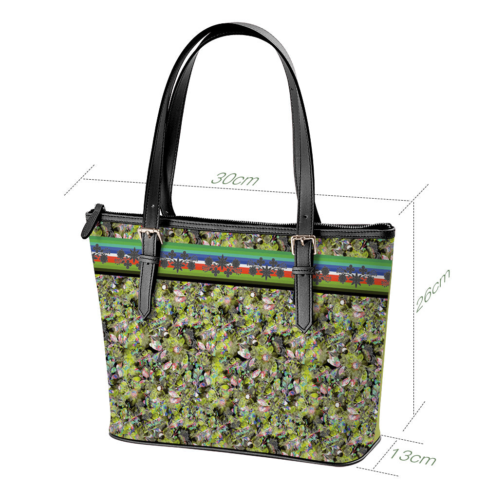 Culture in Nature Green Leaf Large Tote Shoulder Bag