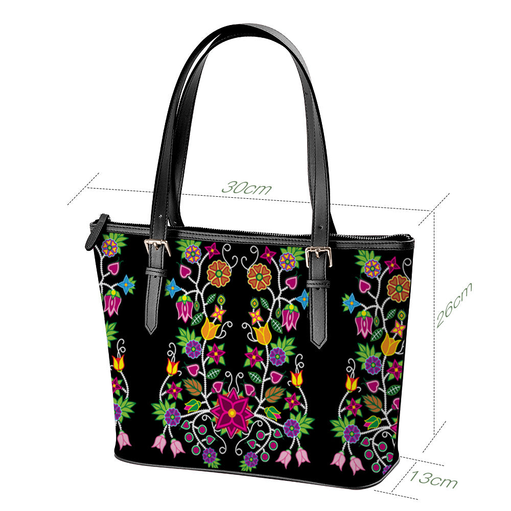 Floral Beadwork Large Tote Shoulder Bag