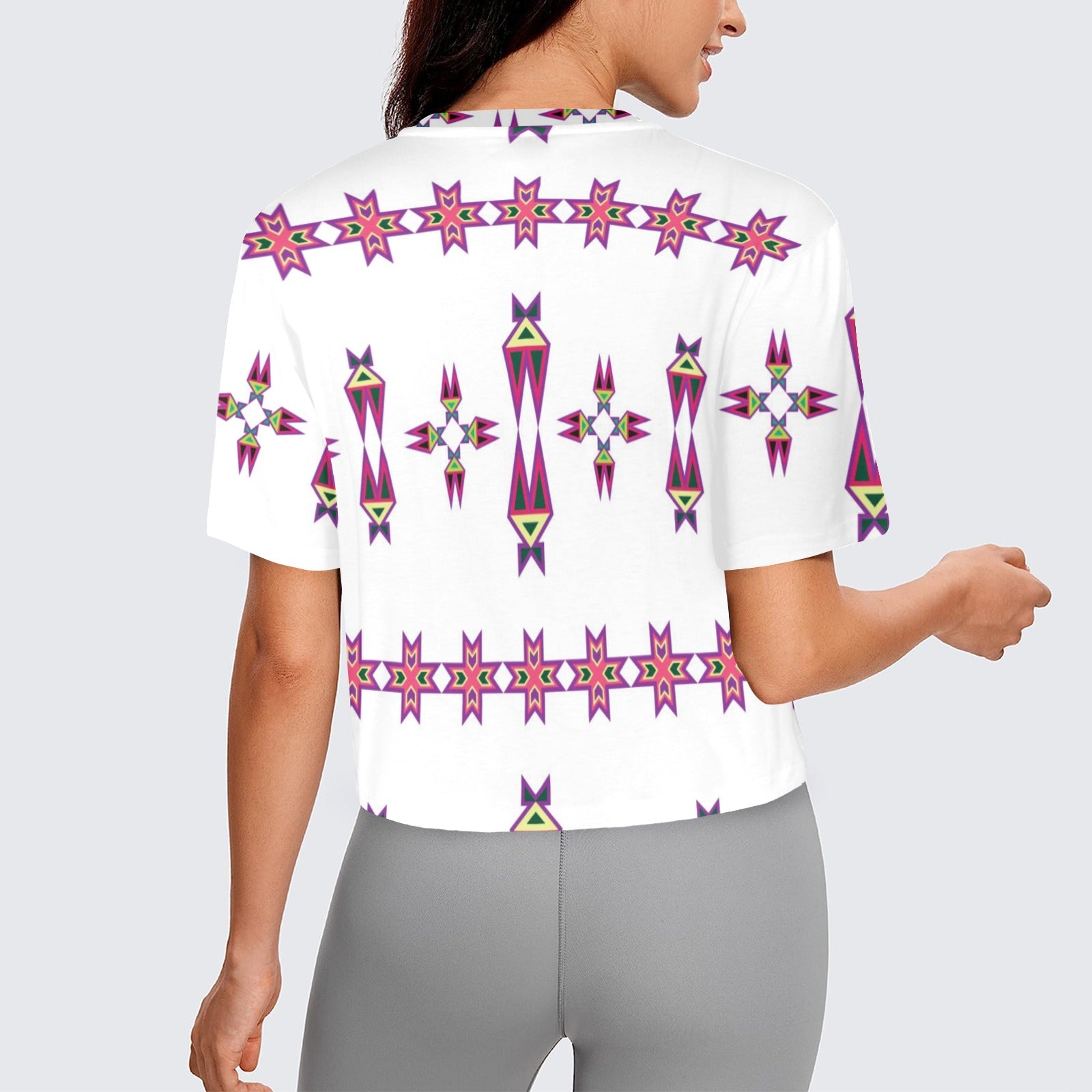 Four Directions Lodge Flurry Women's Cropped T-shirt