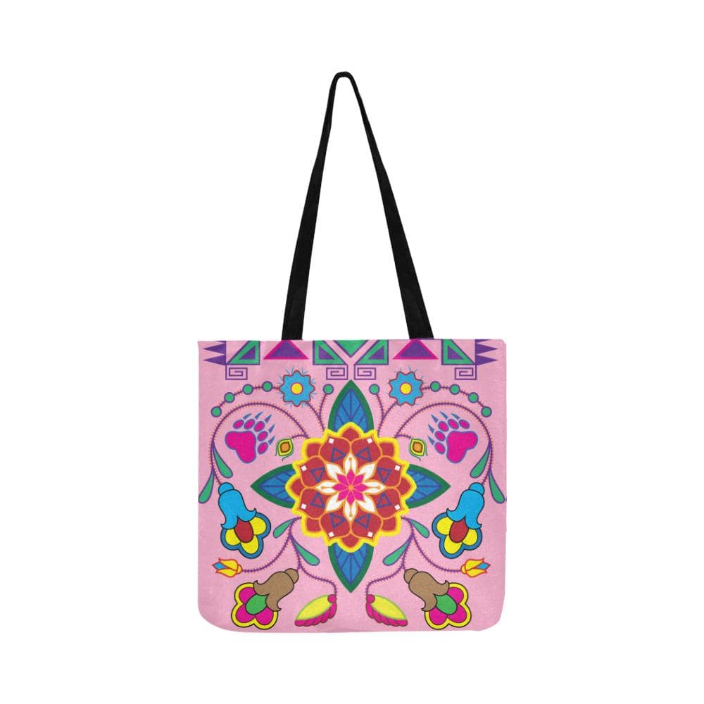 Geometric Floral Winter-Sunset Reusable Shopping Bag (Two sides)