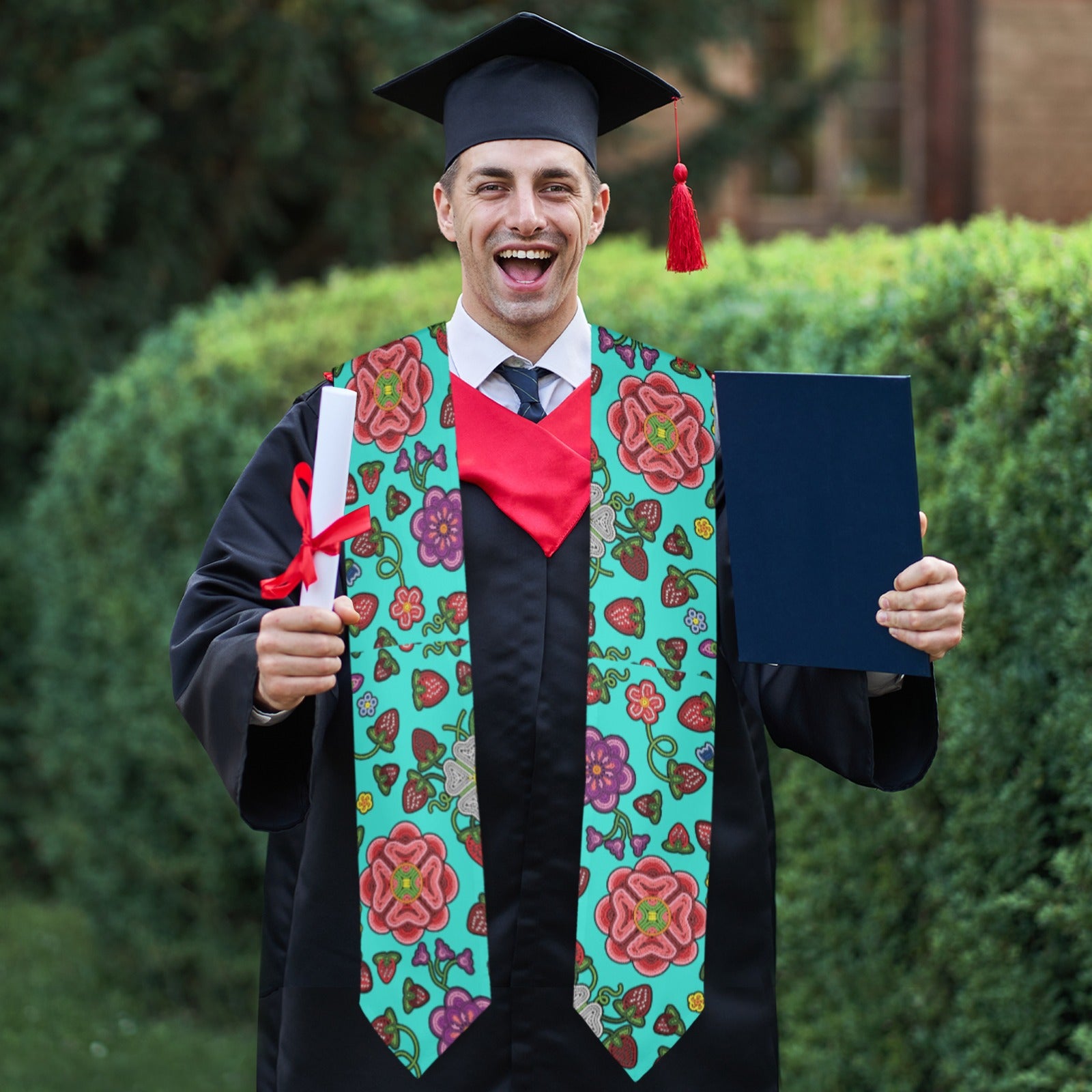 Berry Pop Turquoise Graduation Stole