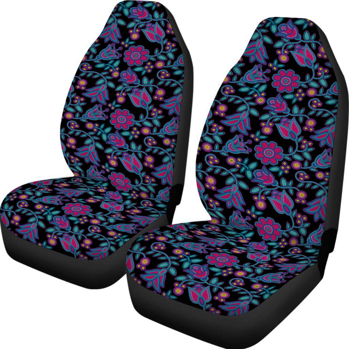 Beaded Nouveau Coal Universal Car Seat Cover With Thickened Back