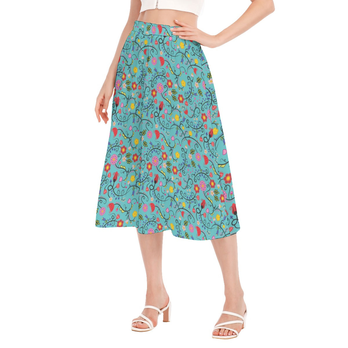 Nipin Blossom Sky Women's Long Section Chiffon Skirt