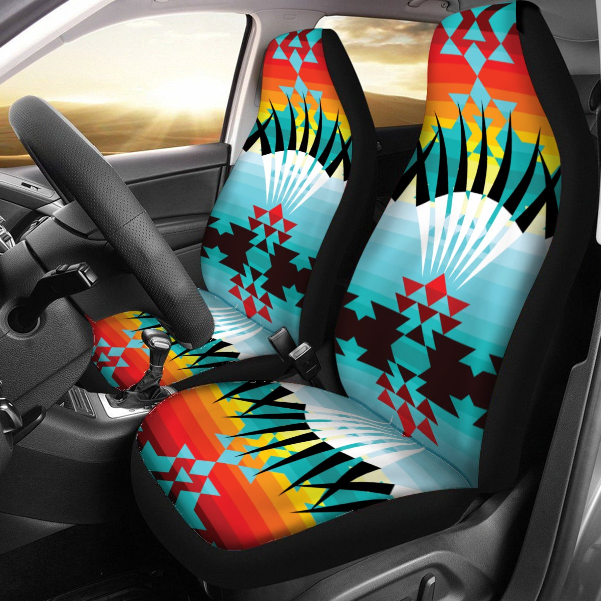 Ribbonwork Bustle Universal Car Seat Cover With Thickened Back