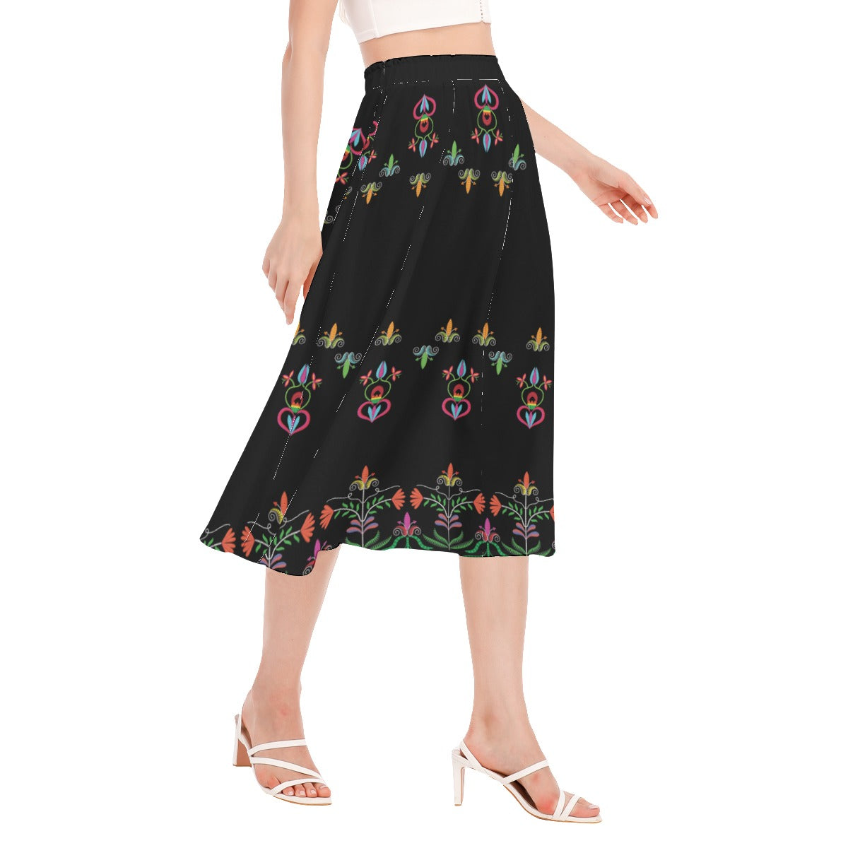 Metis Corn Mother Women's Long Section Chiffon Skirt