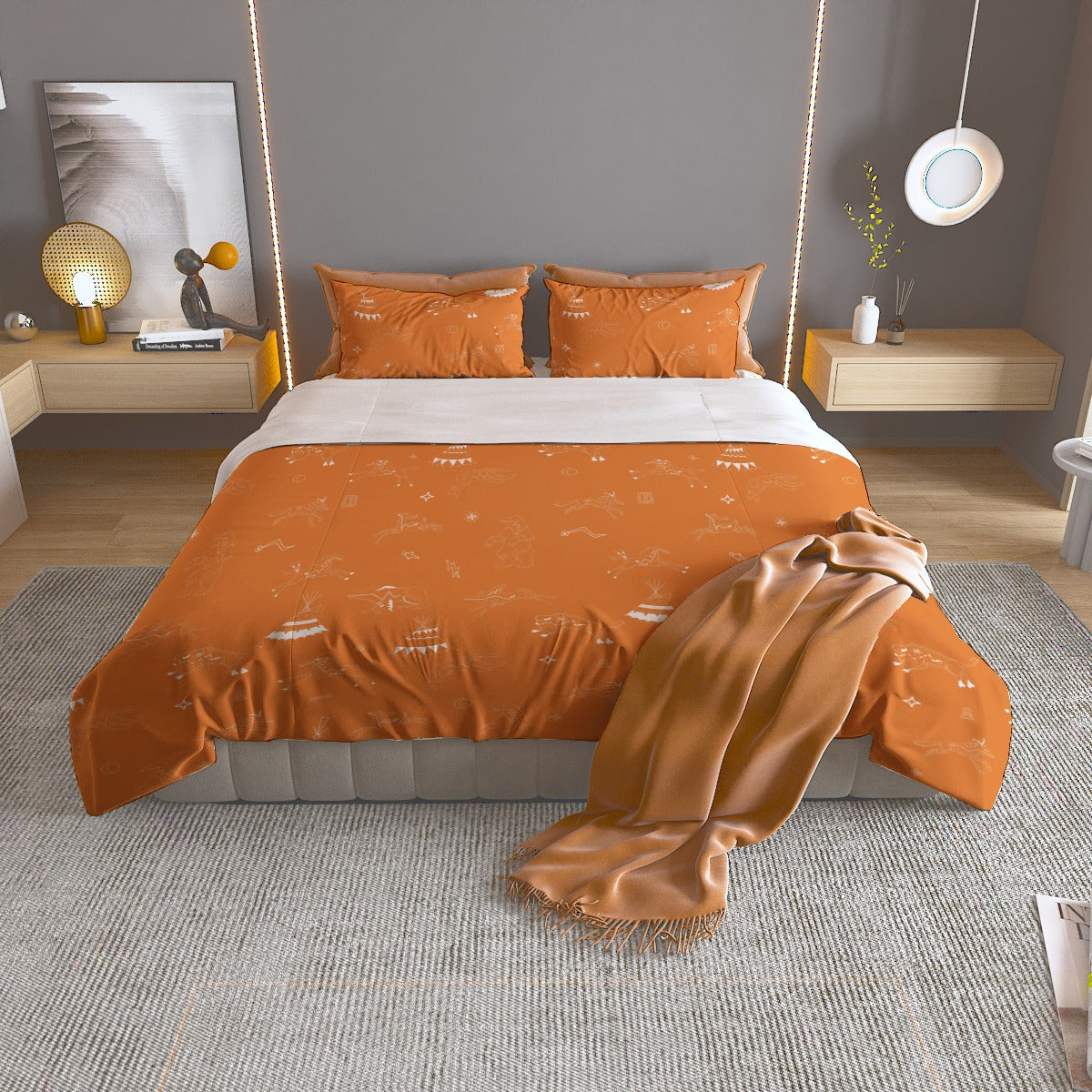 Ledger Dables Orange Bedding Set