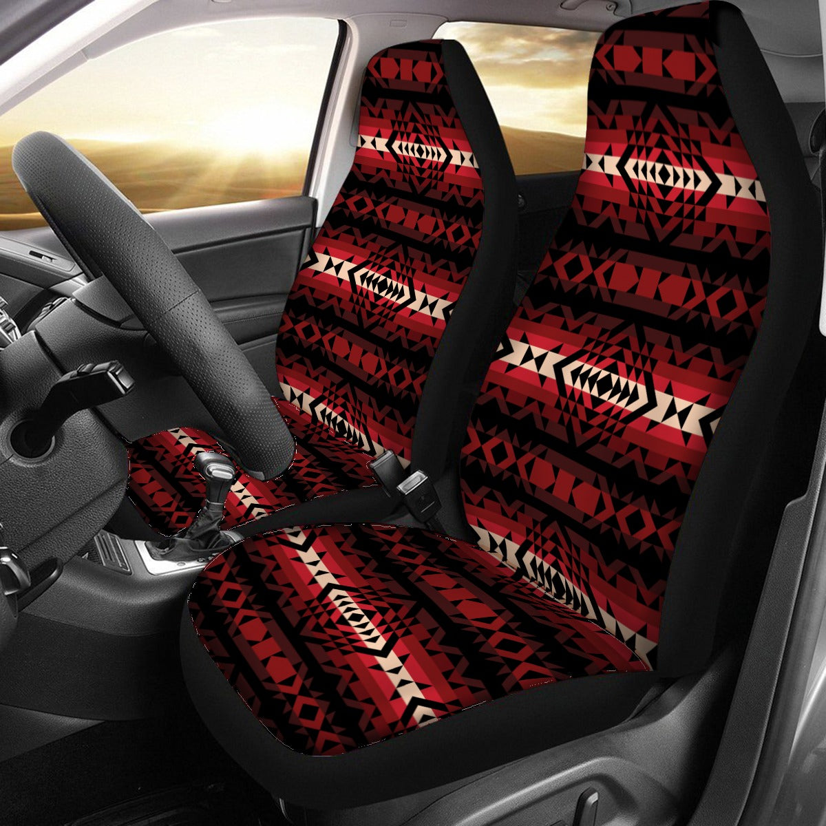 Black Rose Universal Car Seat Cover With Thickened Back