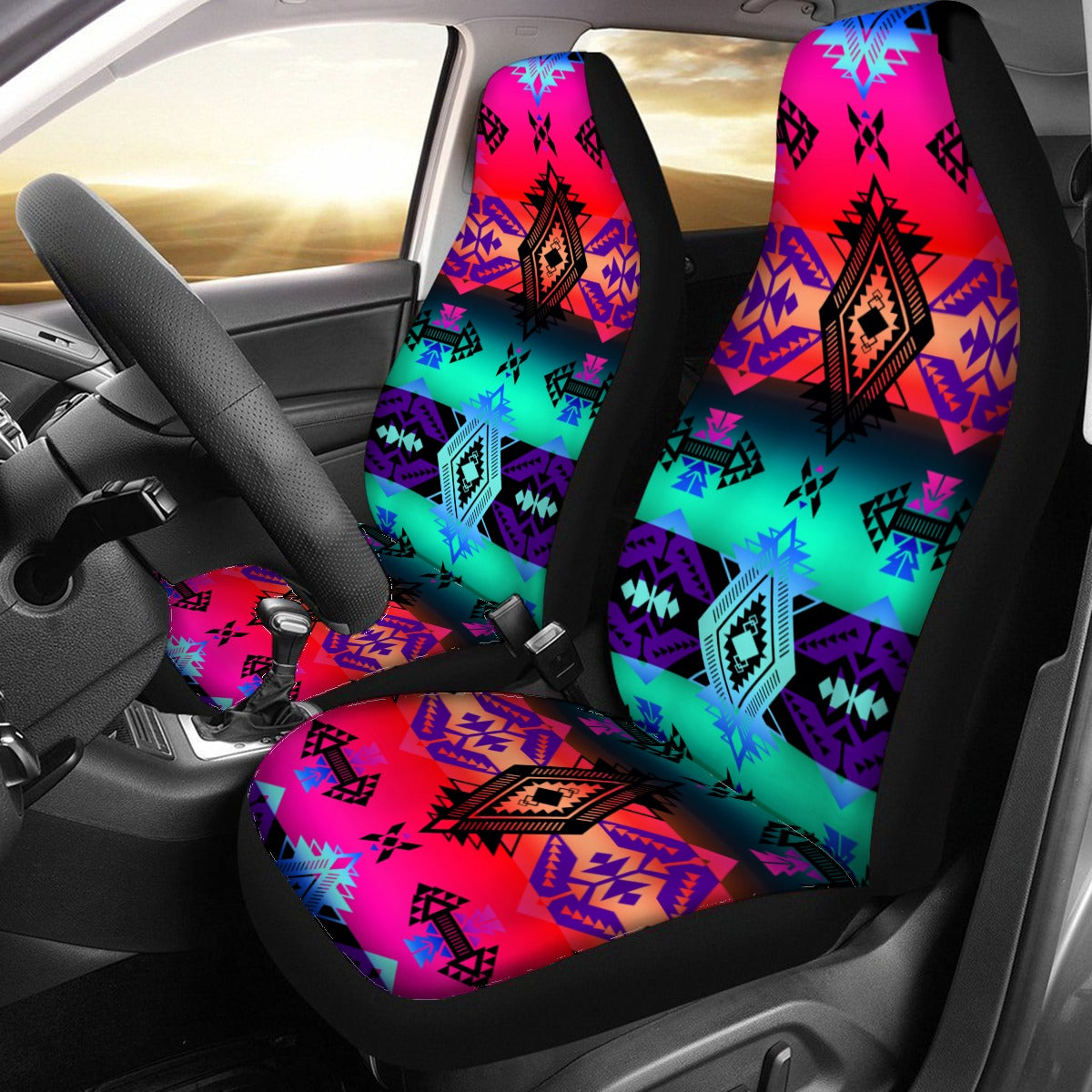 Sovereign Nation Sunrise Universal Car Seat Cover With Thickened Back
