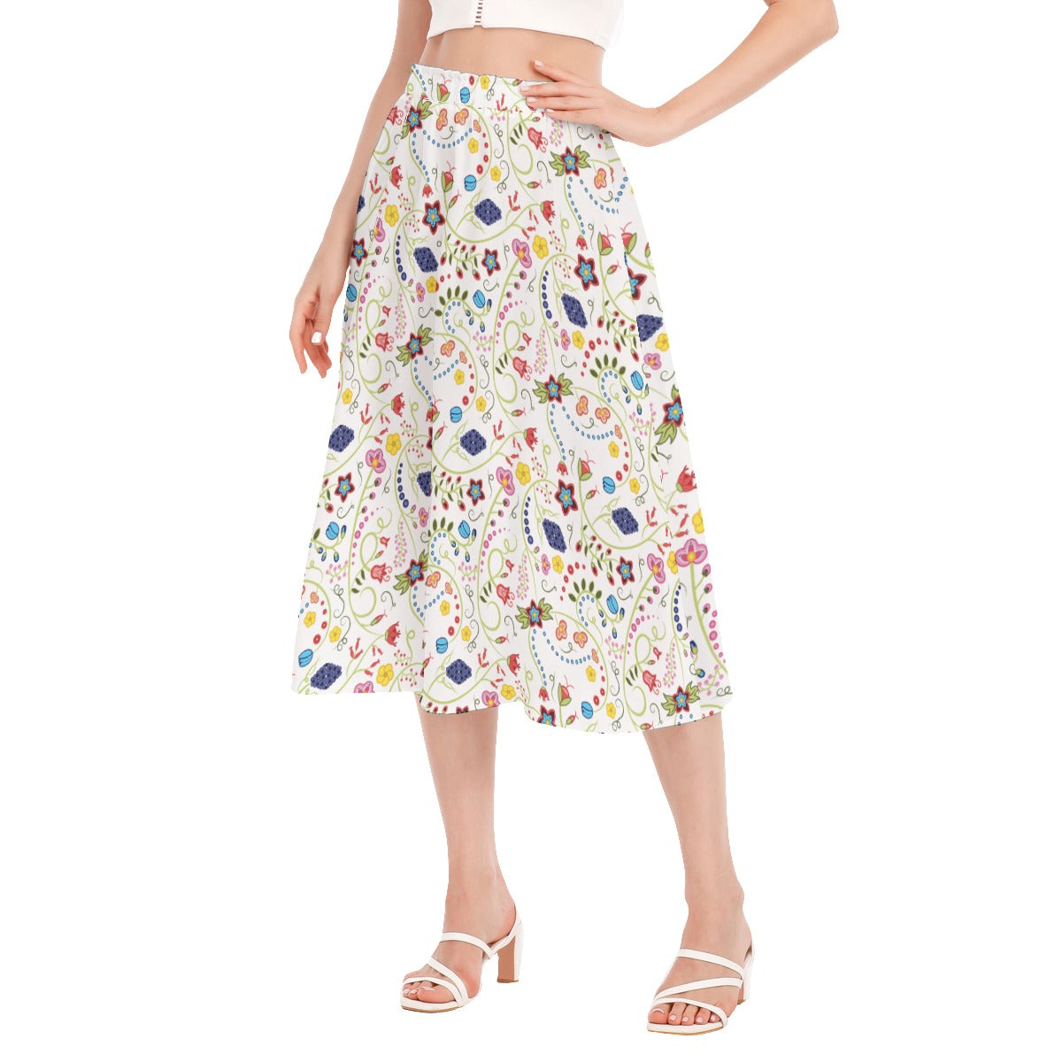 Fresh Fleur Women's Long Section Chiffon Skirt