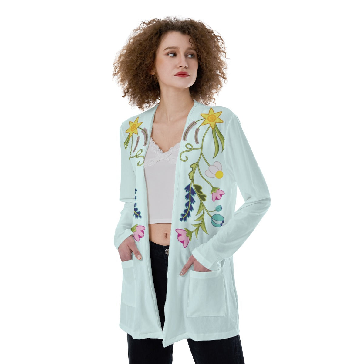 Cerulean Prairie Spring Women's Pocket Cardigan