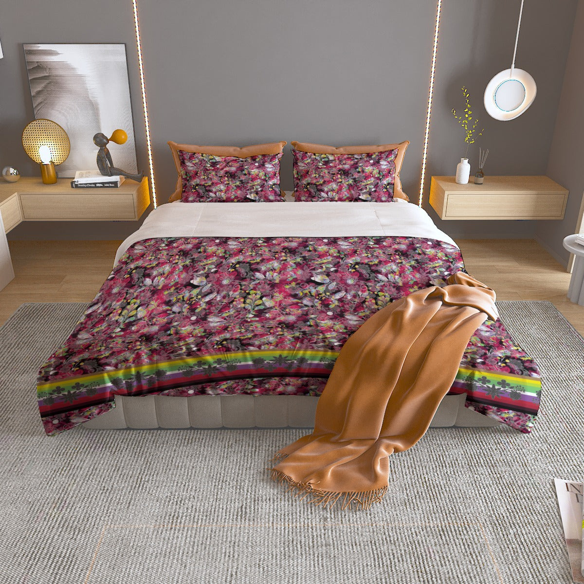 Culture in Nature Maroon Bedding Set