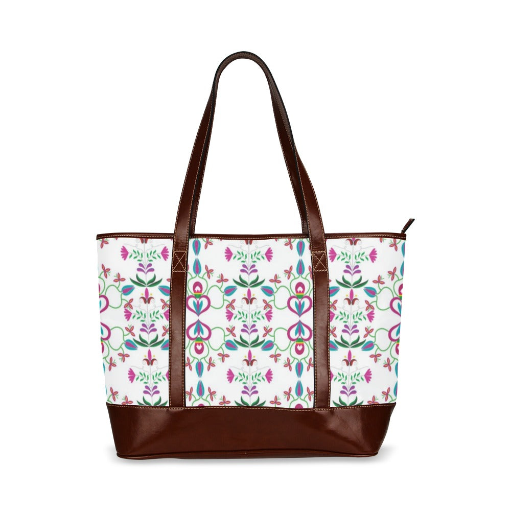 Quilled Divine White Tote Handbag