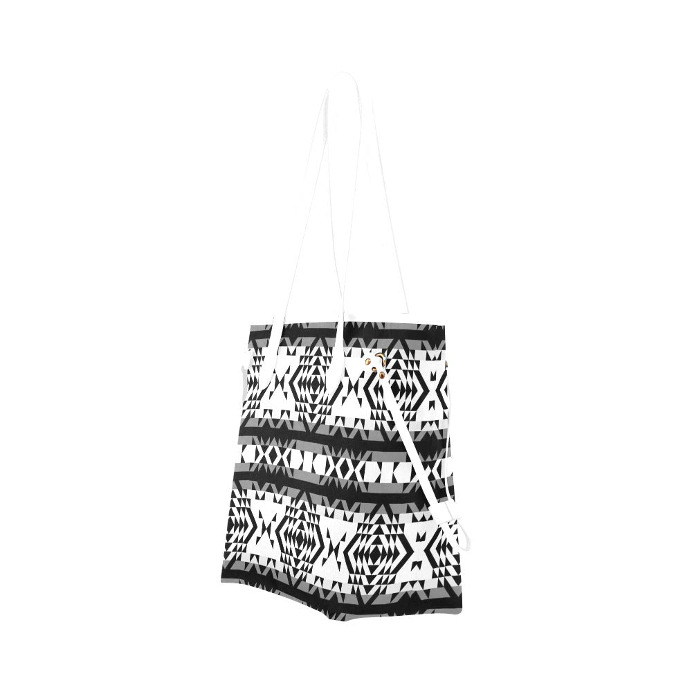 Black Rose Blizzard Clover Canvas Tote Bag