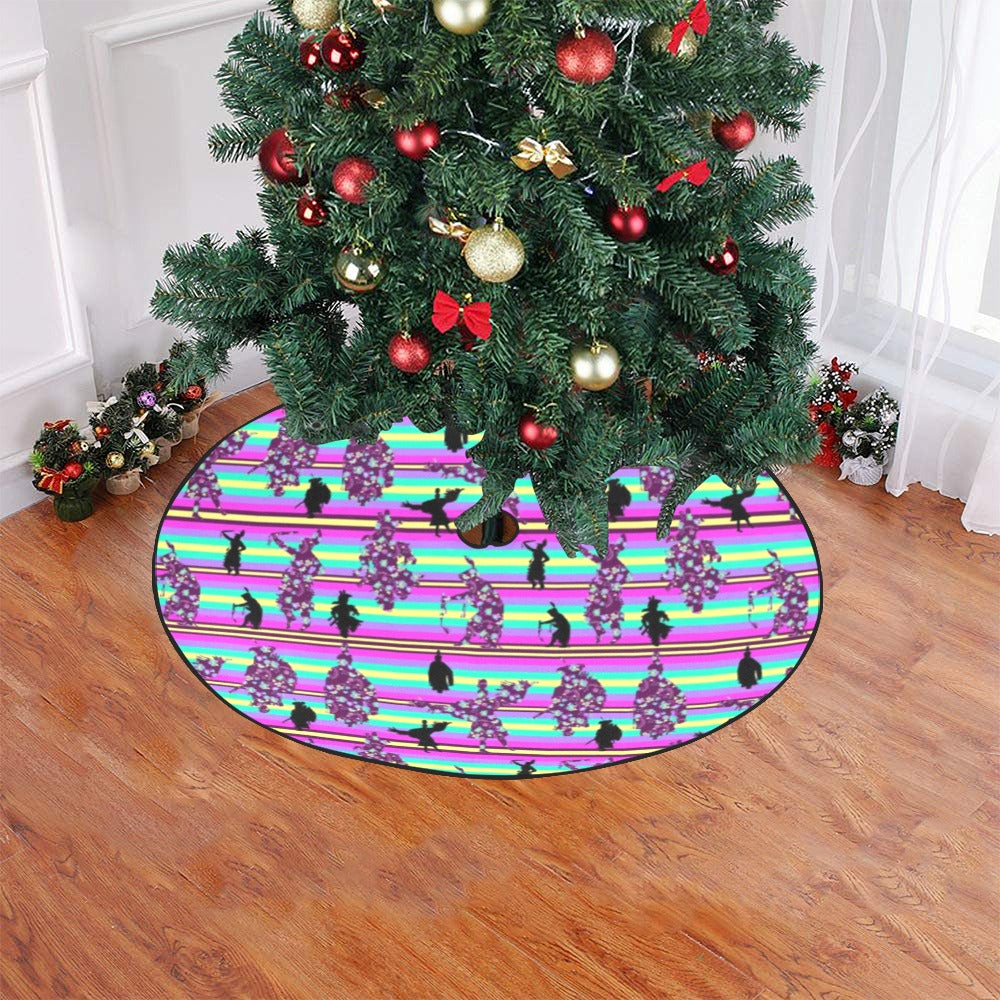 Dancers Floral Contest Christmas Tree Skirt 47" x 47"