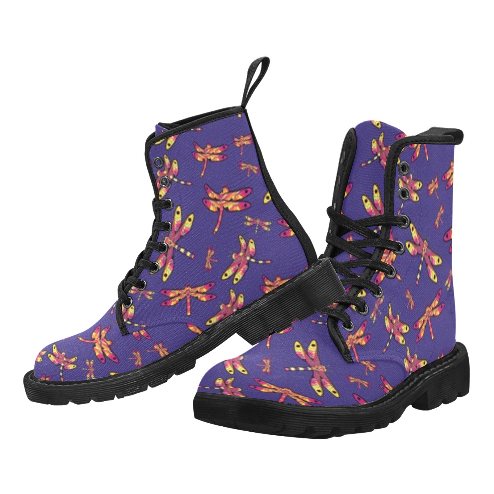 Gathering Purple Boots for Women (Black)