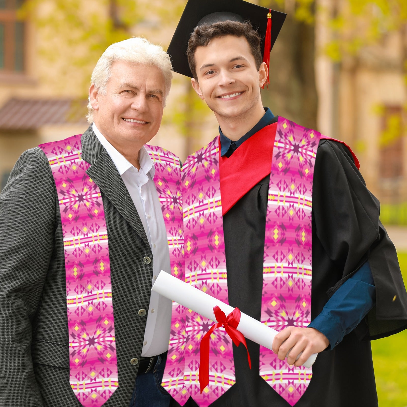 Pink Star Graduation Stole