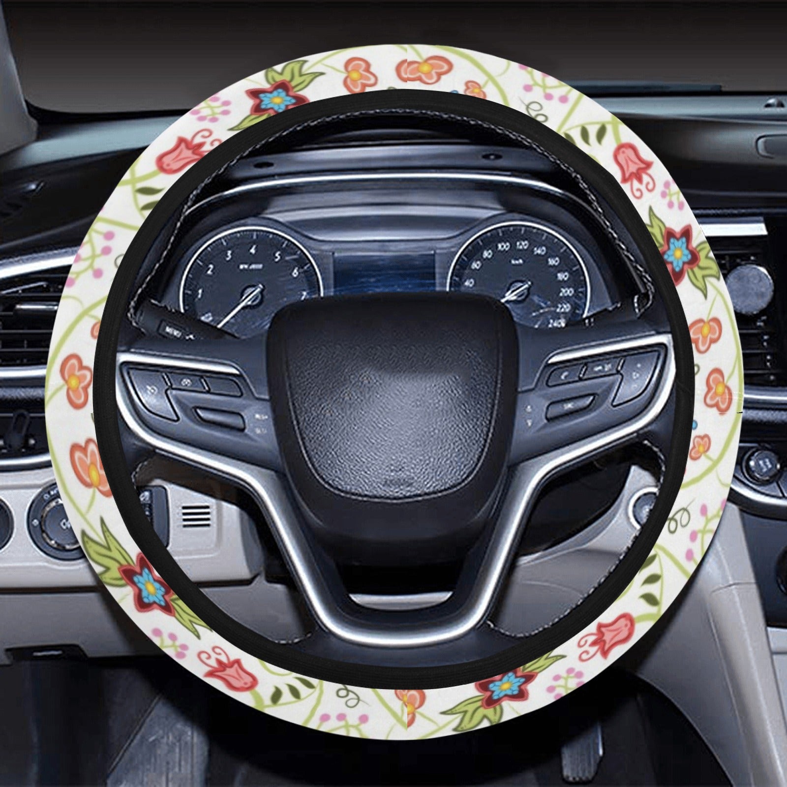 Fresh Fleur Steering Wheel Cover with Elastic Edge