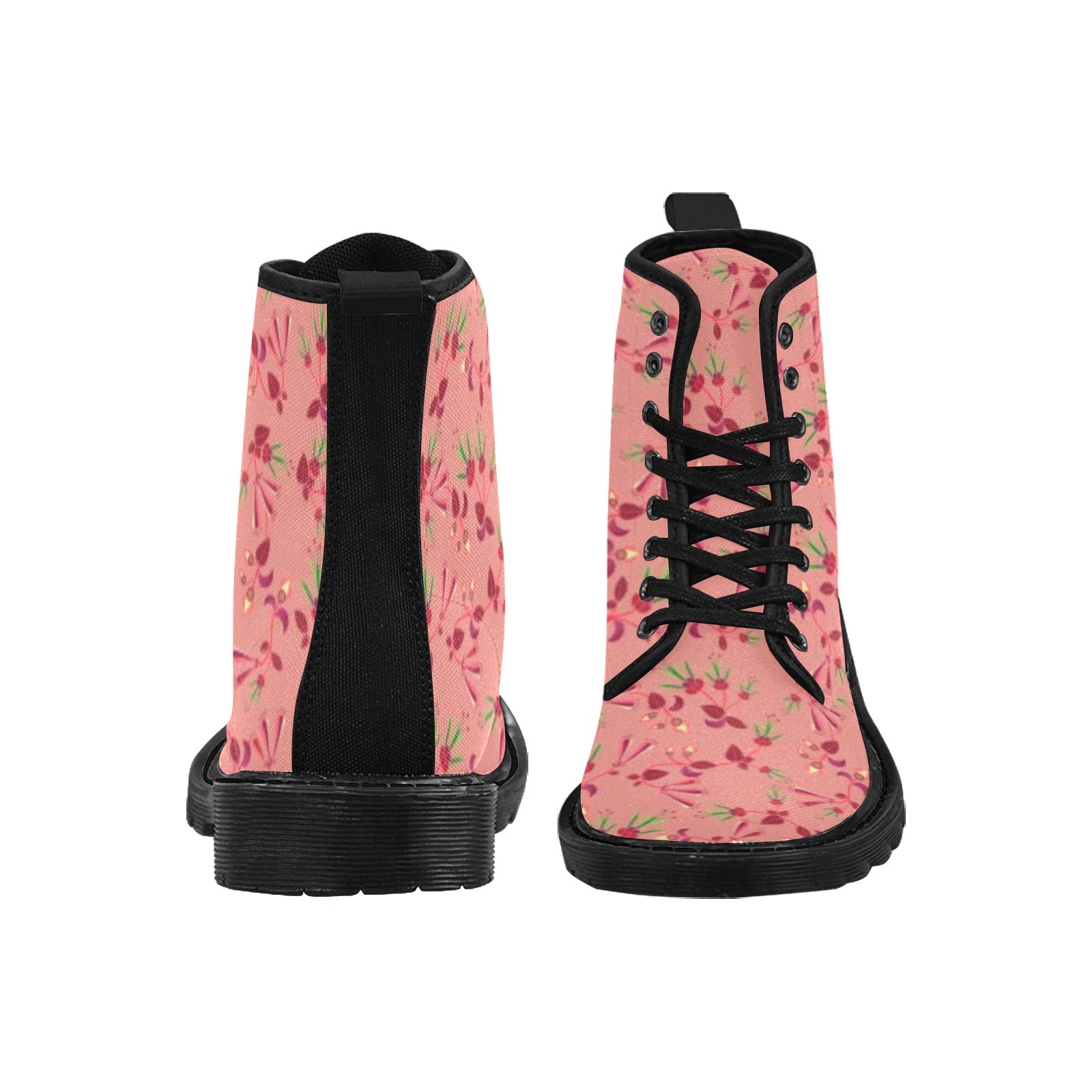 Swift Floral Peach Rouge Remix Boots for Women (Black)