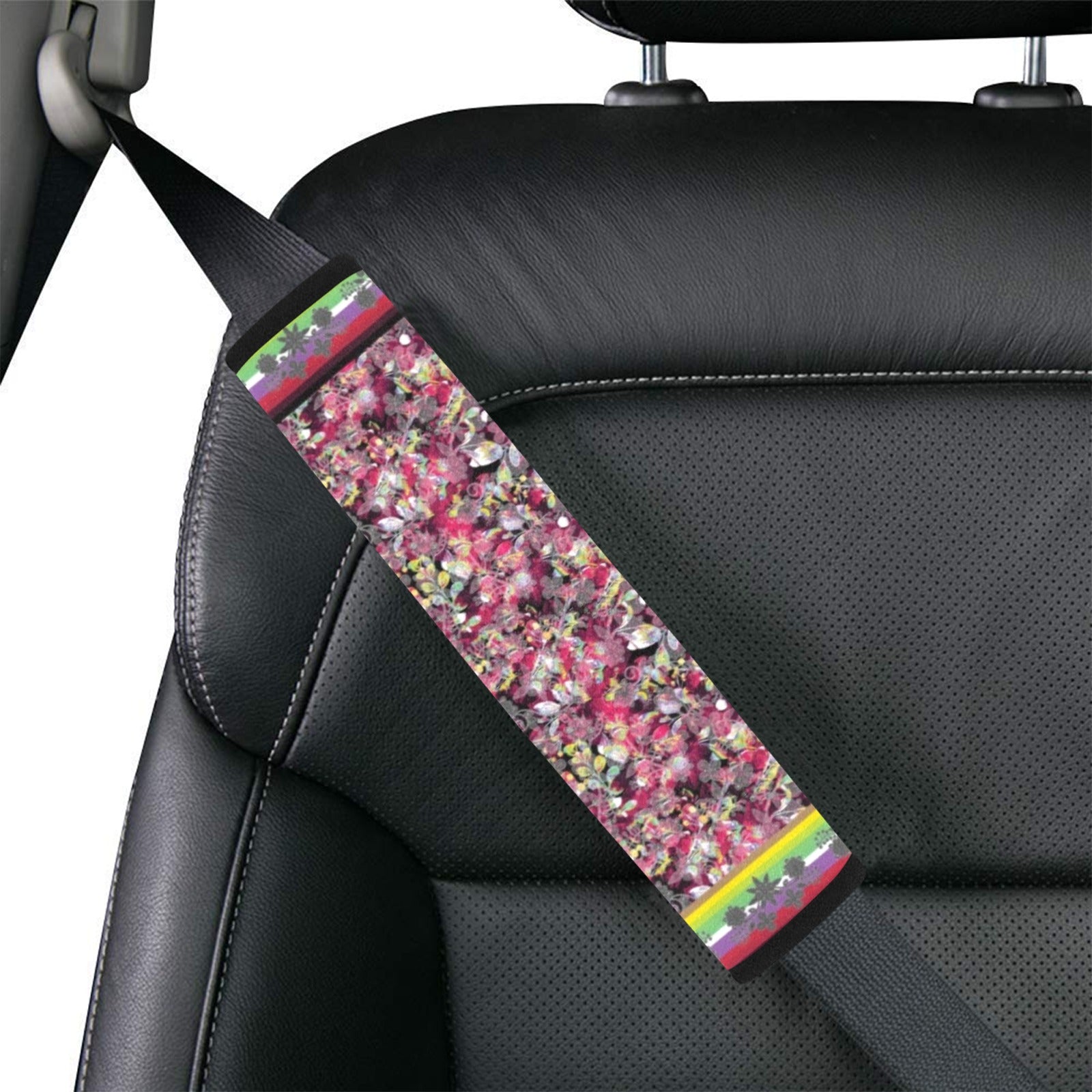 Culture in Nature Maroon Car Seat Belt Cover 7''x12.6'' (Pack of 2)