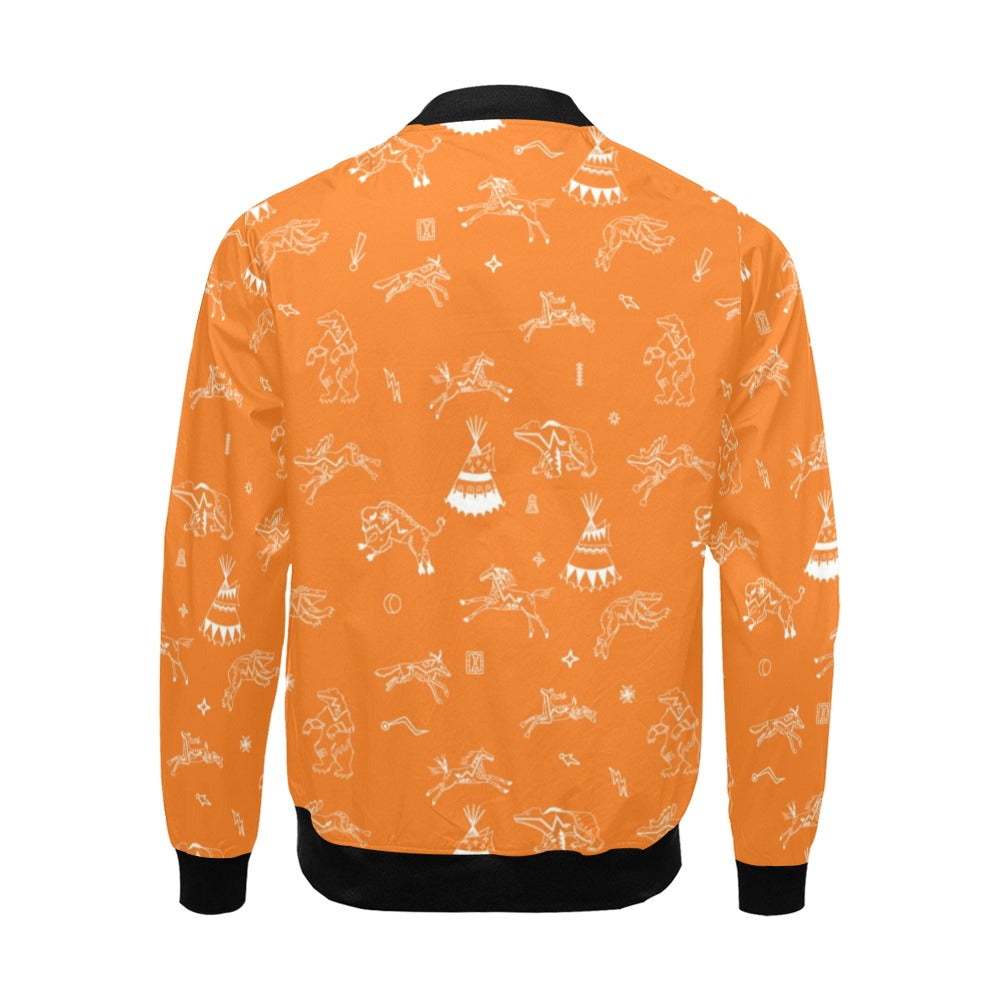 Ledger Dabbles Orange Bomber Jacket for Men