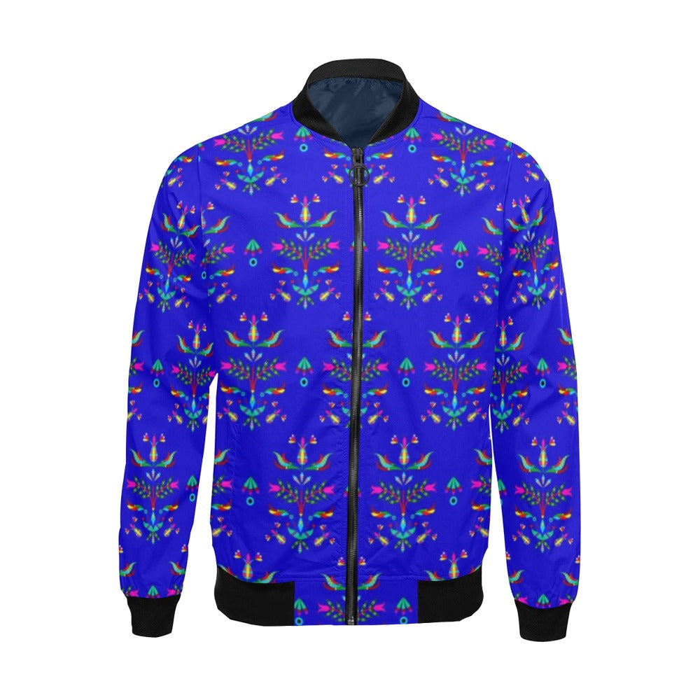 Dakota Damask Blue All Over Print Bomber Jacket for Men